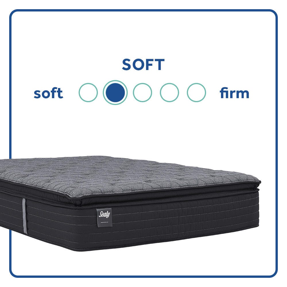 Sealy Sealy® Princeton, Soft Euro Pillowtop - Split California King, Dark Gray, large
