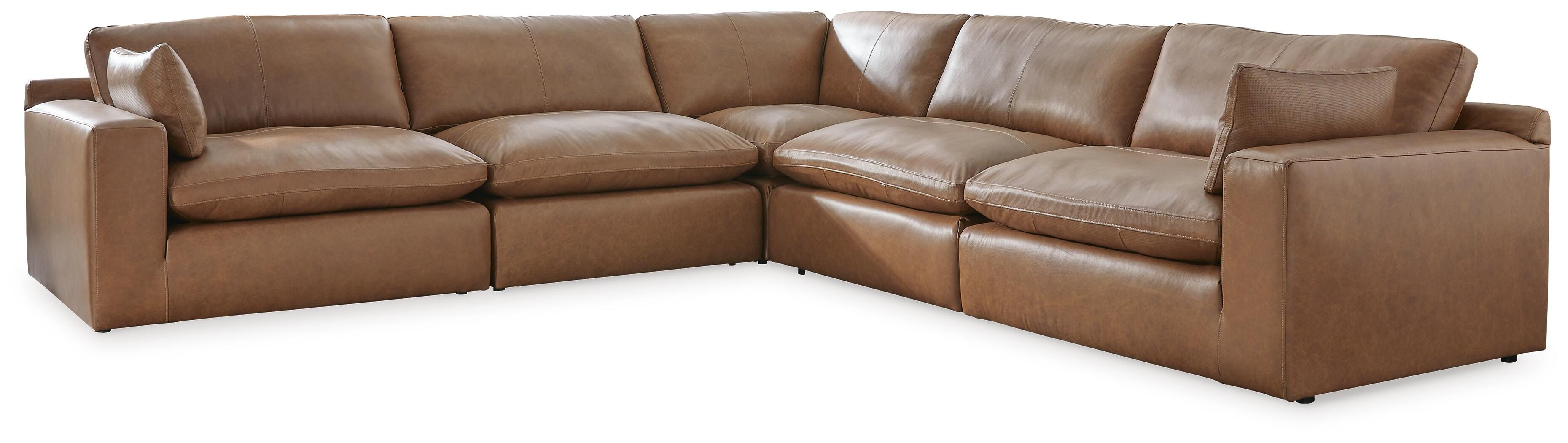 Emilia 5-Piece Sectional, Caramel, large