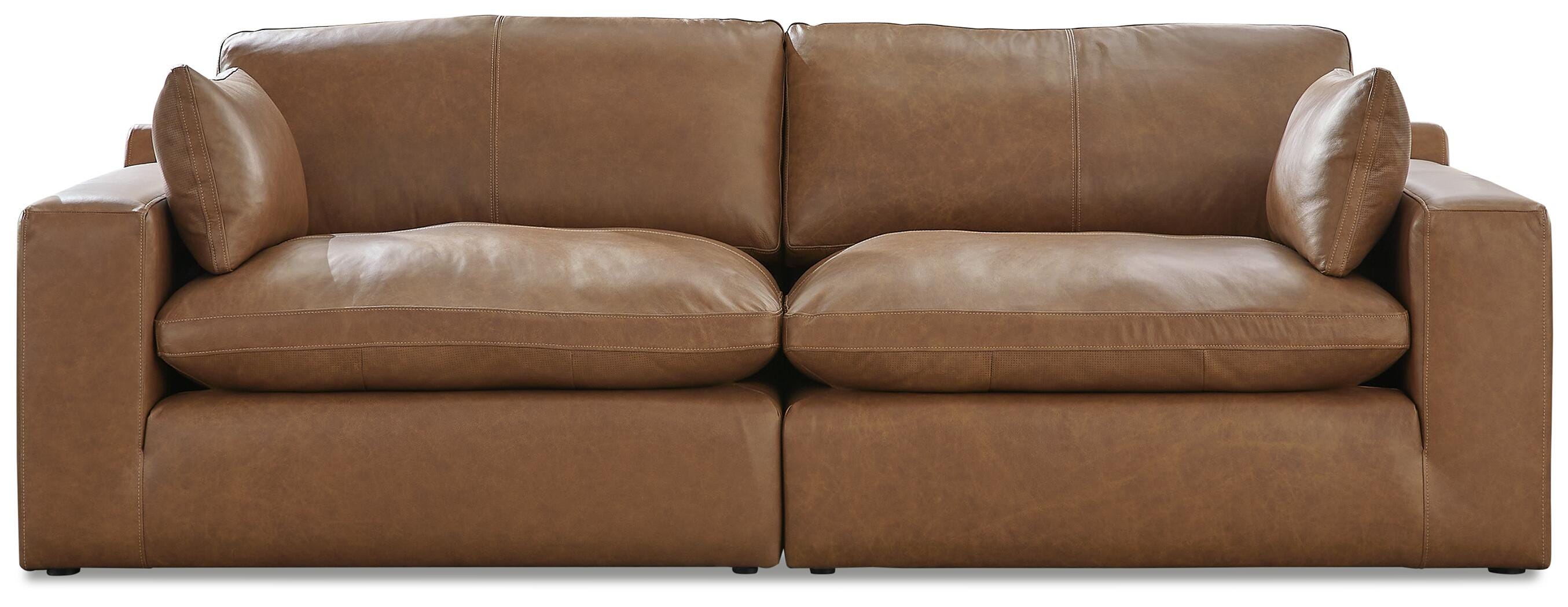 Emilia 2-Piece Sectional Loveseat, Caramel, large