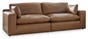 Emilia 2-Piece Sectional Loveseat, Caramel, large