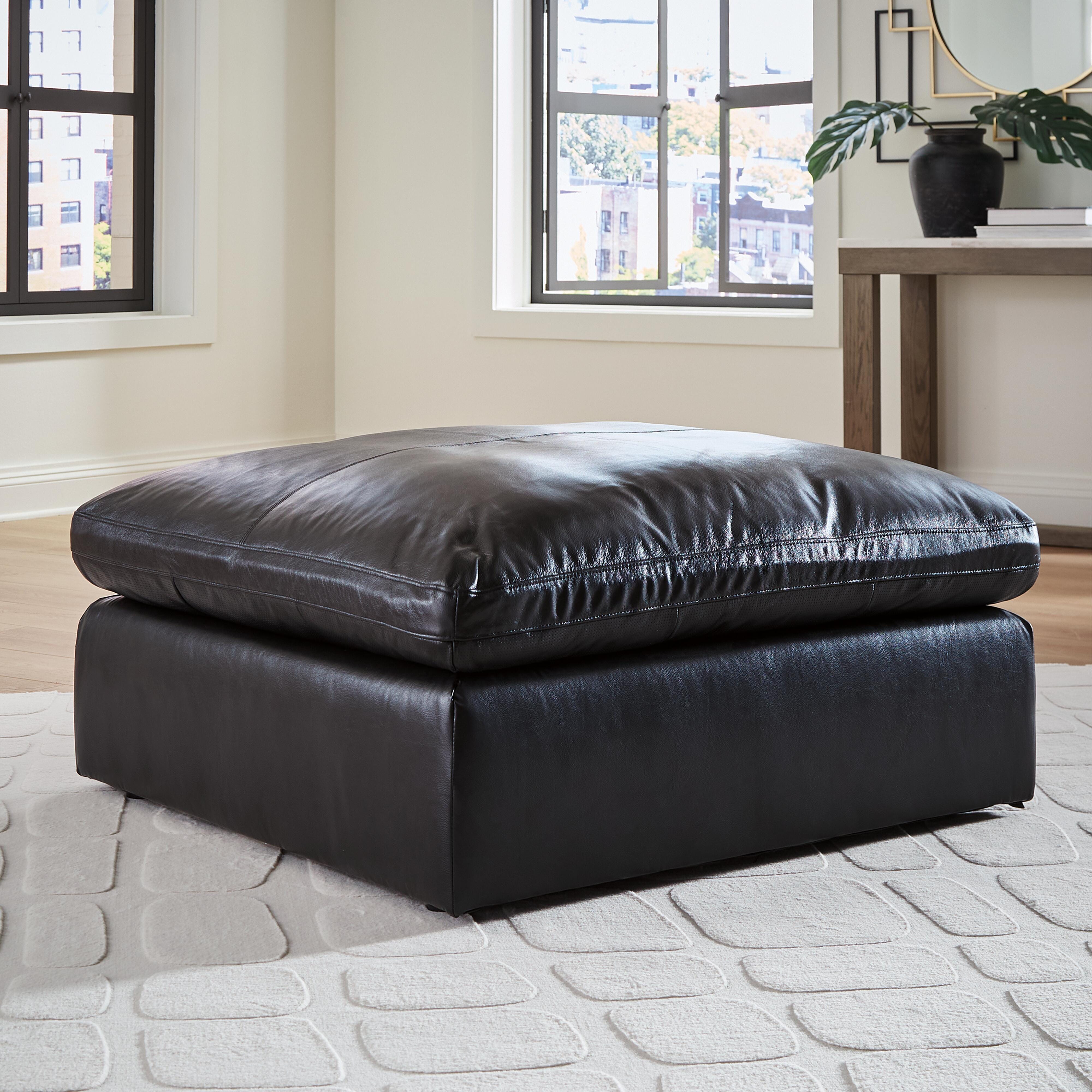 Emilia Oversized Accent Ottoman, Black, rollover