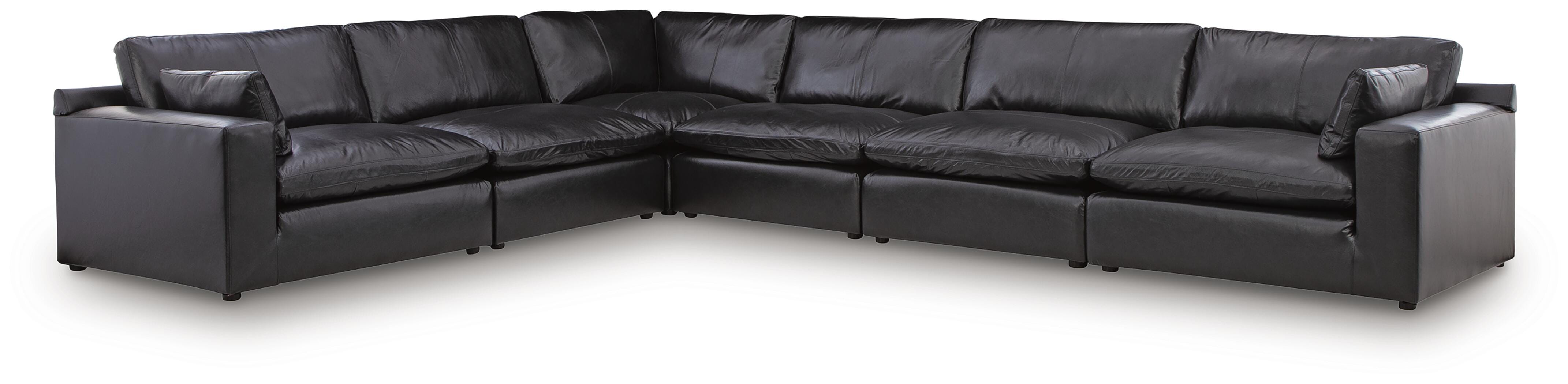 Emilia 6-Piece Sectional, Black, large