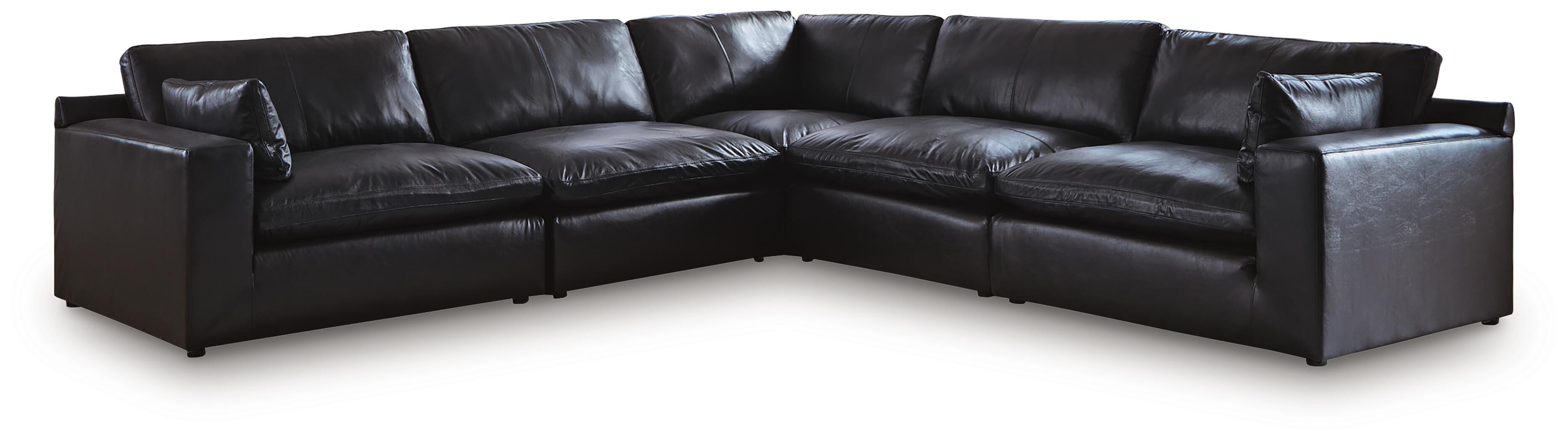 Emilia 5-Piece Sectional, Black, large