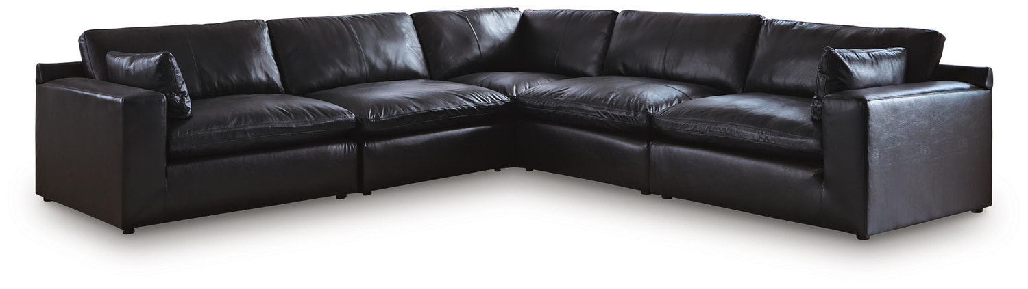 Emilia 5-Piece Sectional, Black, large