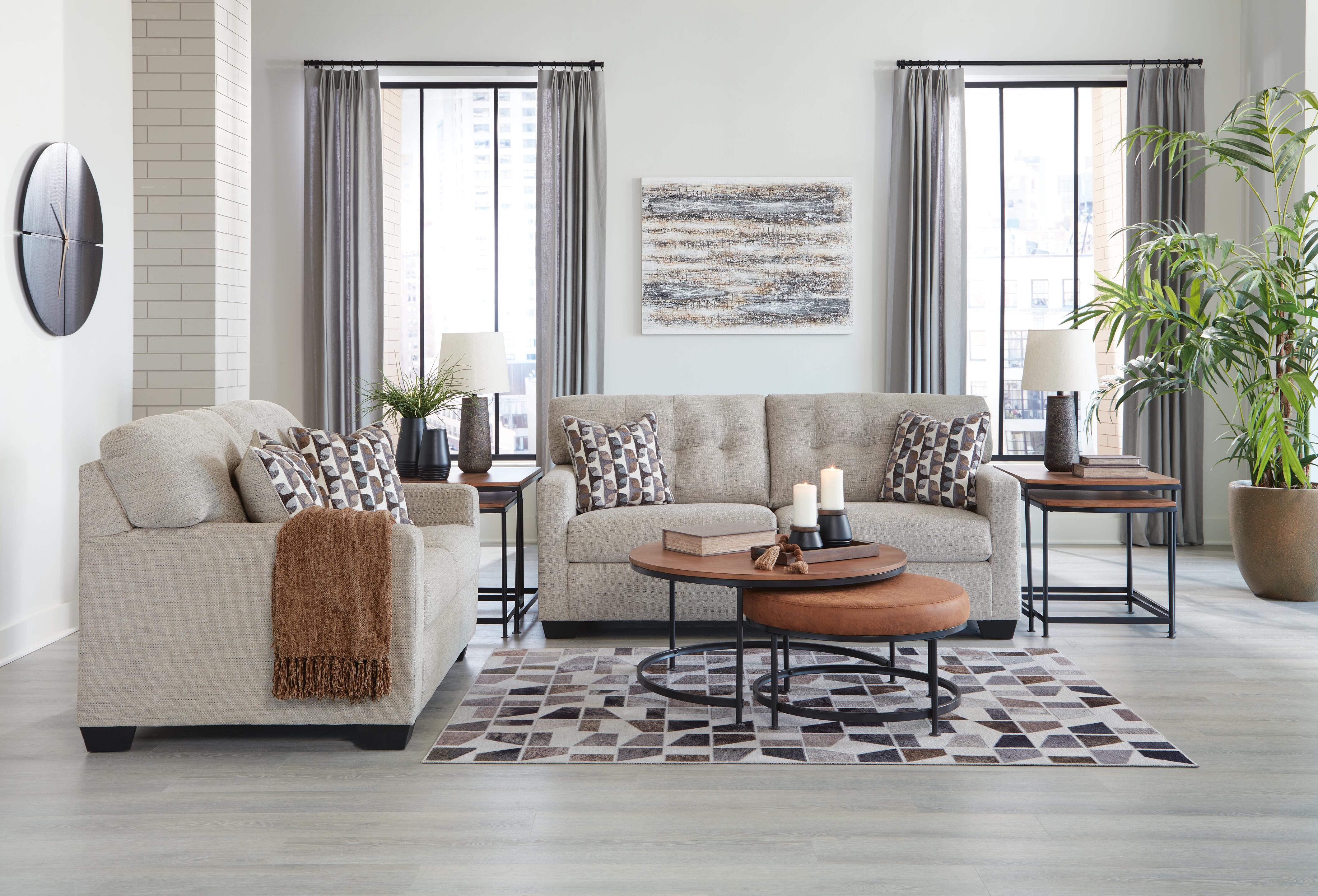 Mahoney Sofa and Loveseat, Pebble, large