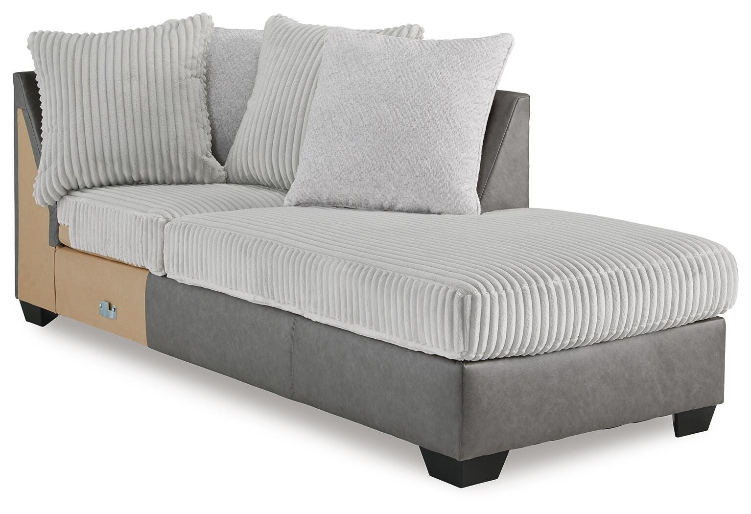 Chaise de esquina Clairette Court con brazo derecho frontal