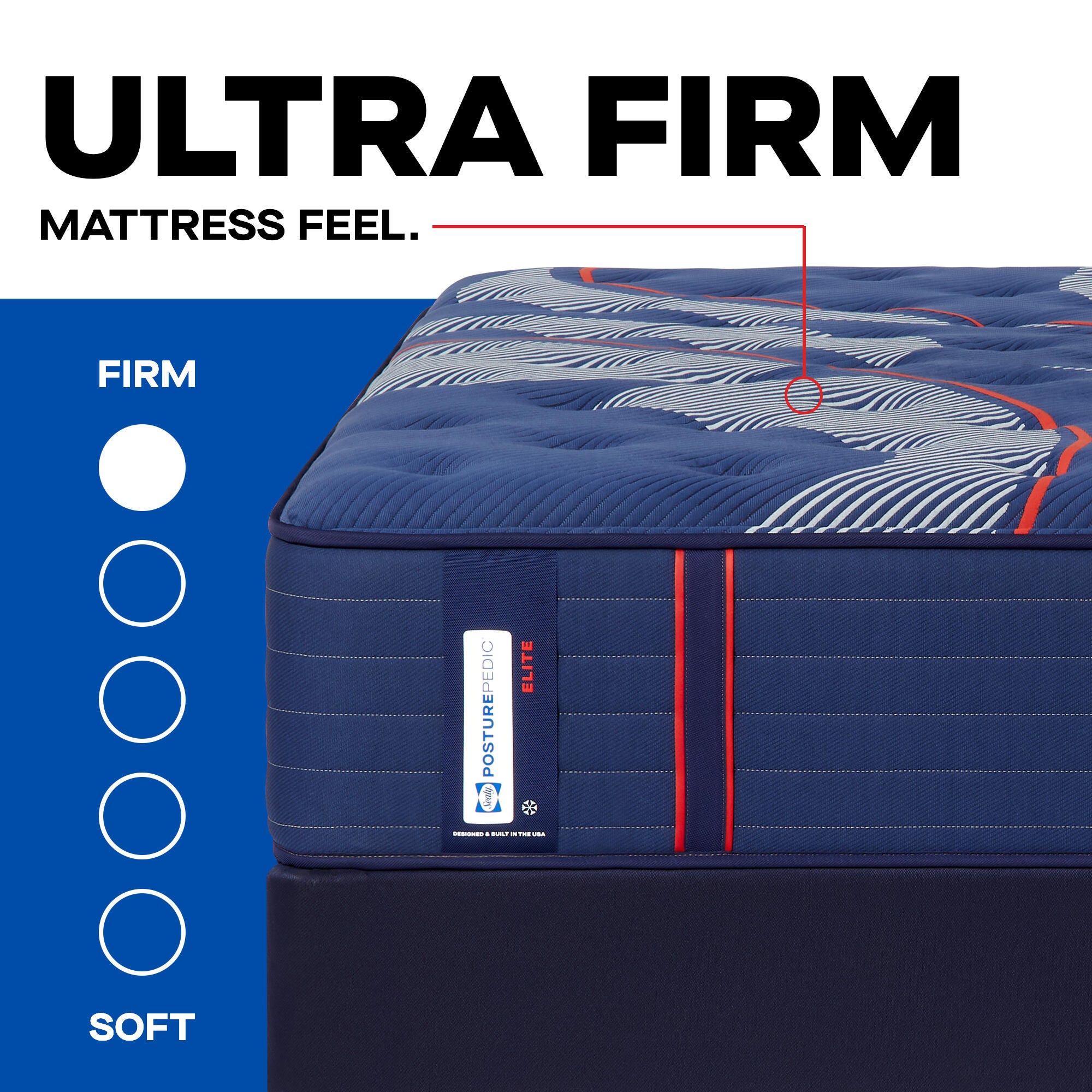 Sealy Posturepedic® Elite Split California King Mattress, Blue, large