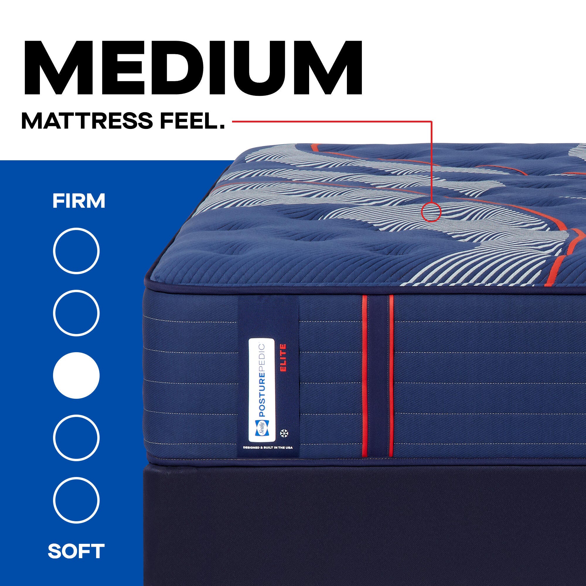 Sealy Posturepedic® Elite Split California King Mattress, Blue, large