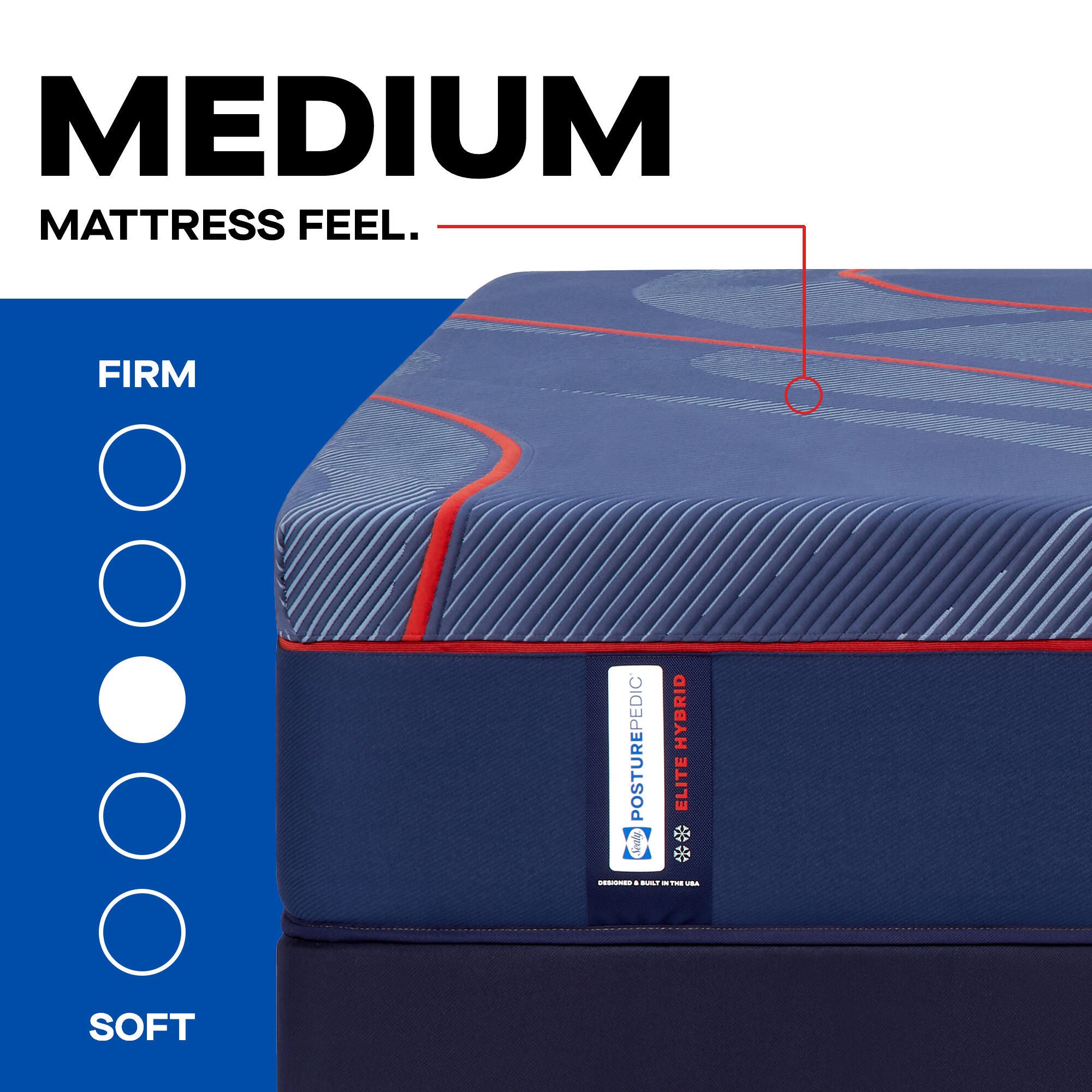 Sealy Posturepedic® Elite High Point II Hybrid Medium King Mattress, Blue, large