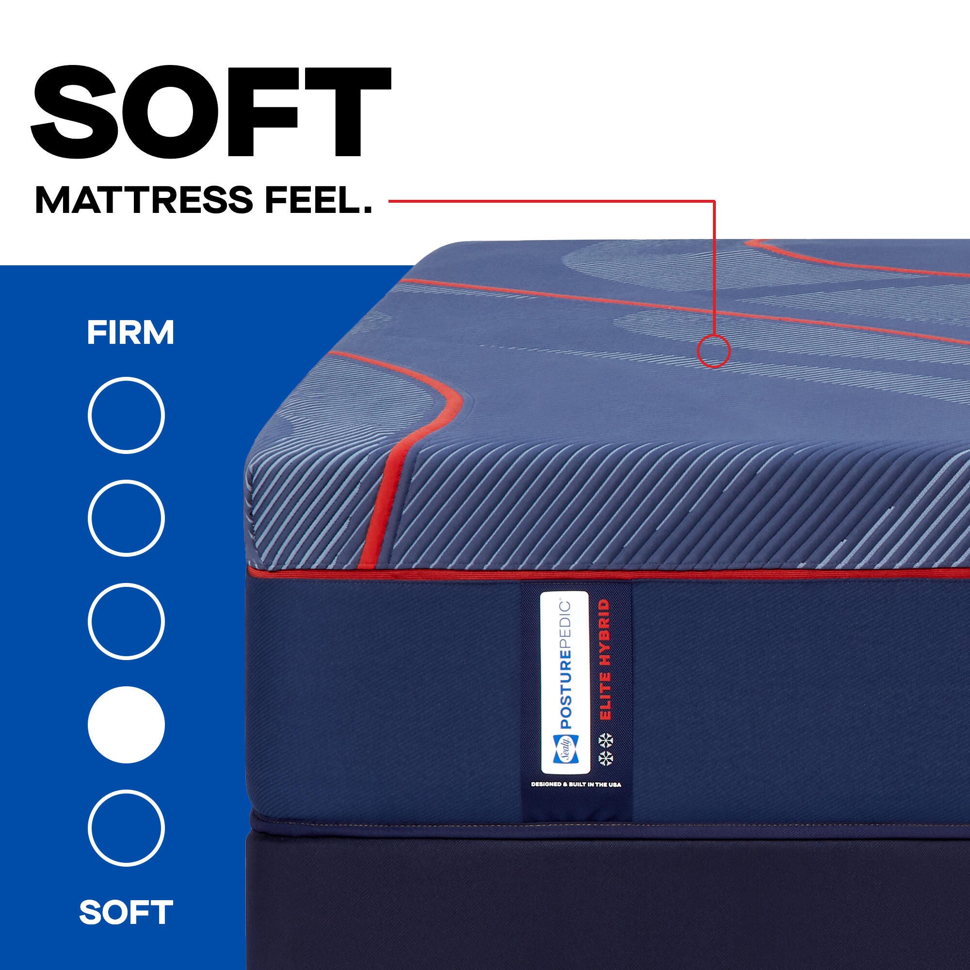 Sealy Posturepedic® Elite High Point II Hybrid Soft King Mattress, Blue, large