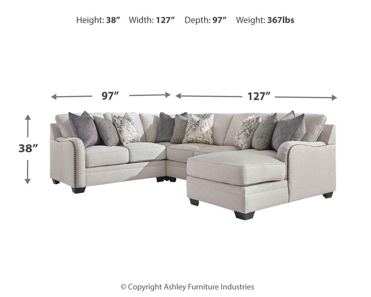 Dellara 4-Piece Sectional with Chaise - image 4