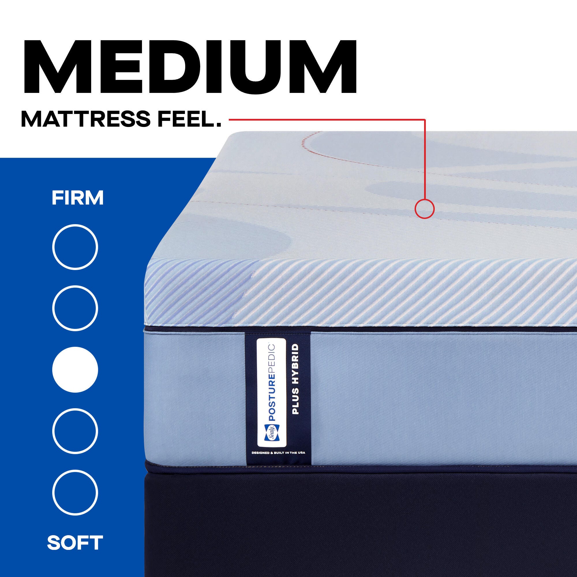 Sealy Posturepedic® Plus Ellie Lane Hybrid Medium Twin Mattress, Blue, large