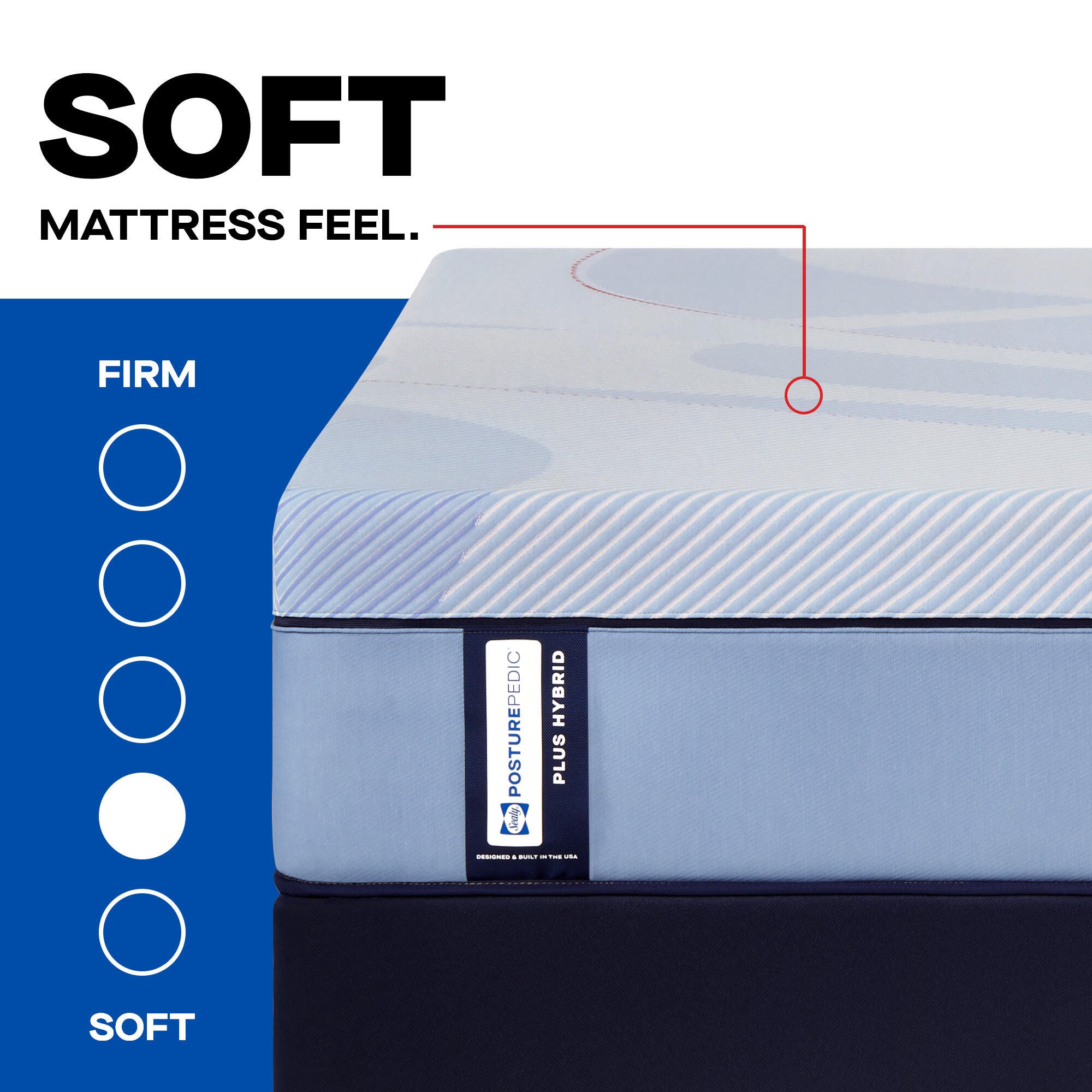 Sealy Posturepedic® Plus Ellie Lane Hybrid Soft Twin Mattress, Blue, large