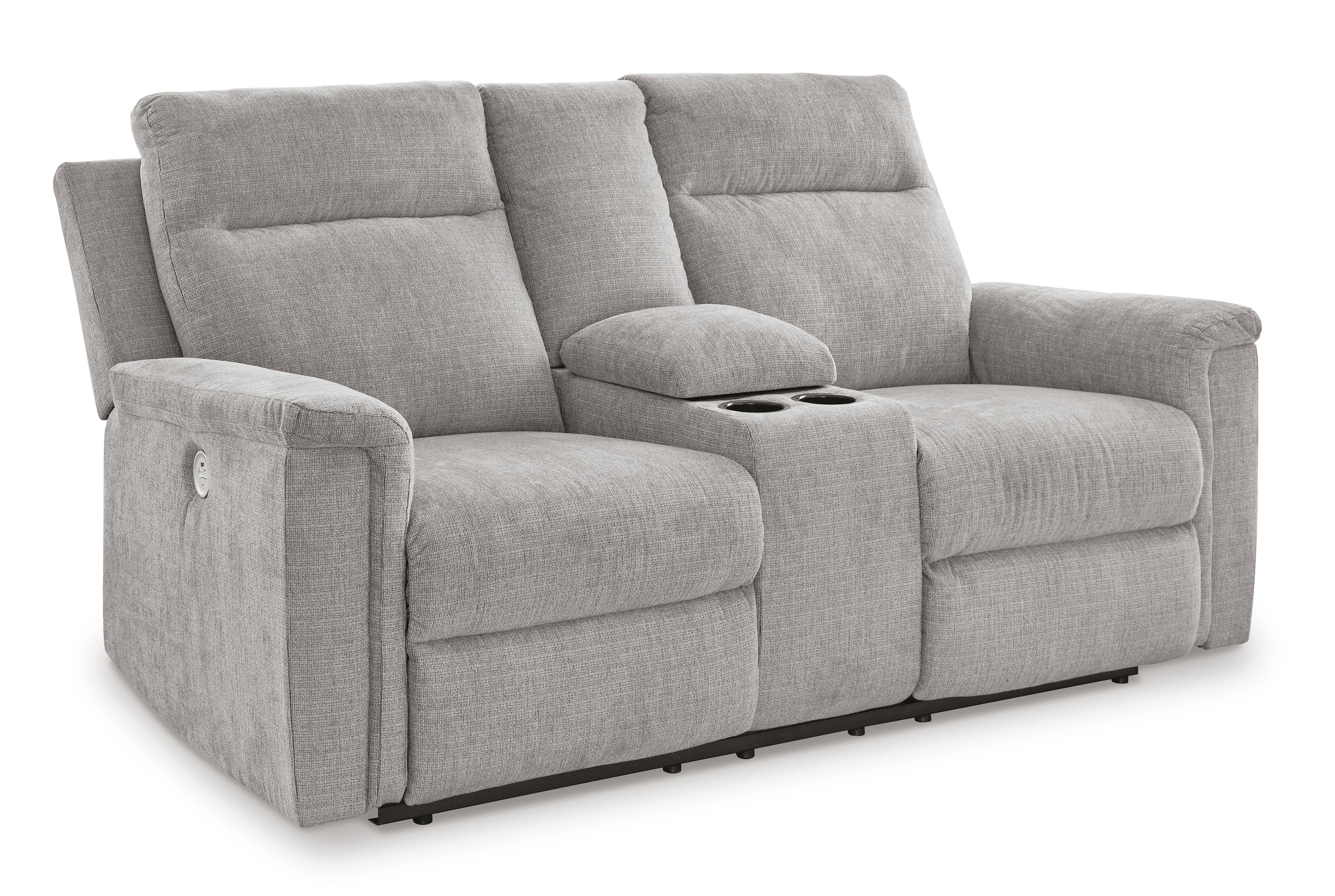 Barnsana Power Reclining Loveseat with Console - image 2