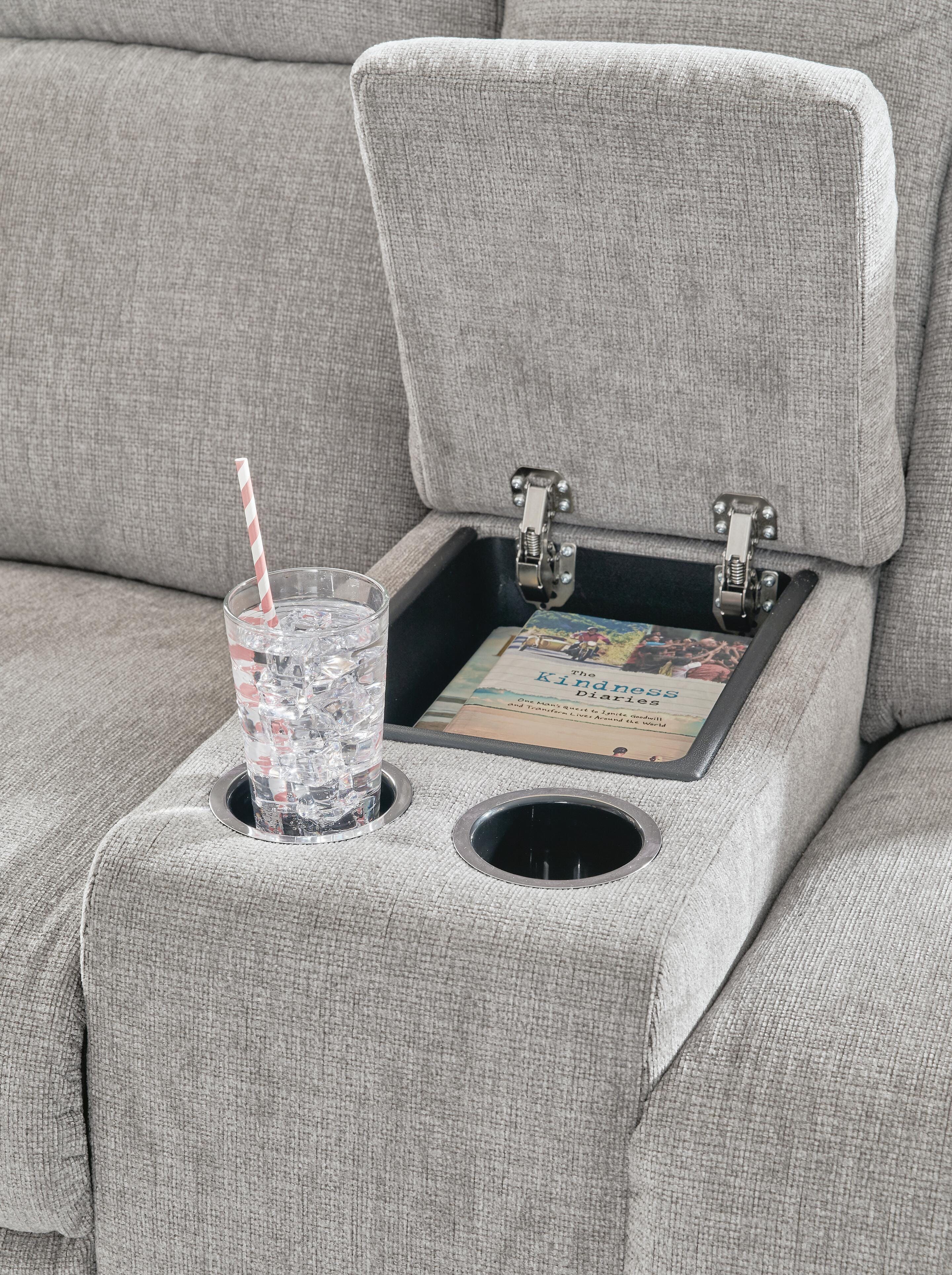 Barnsana Power Reclining Loveseat with Console - image 8