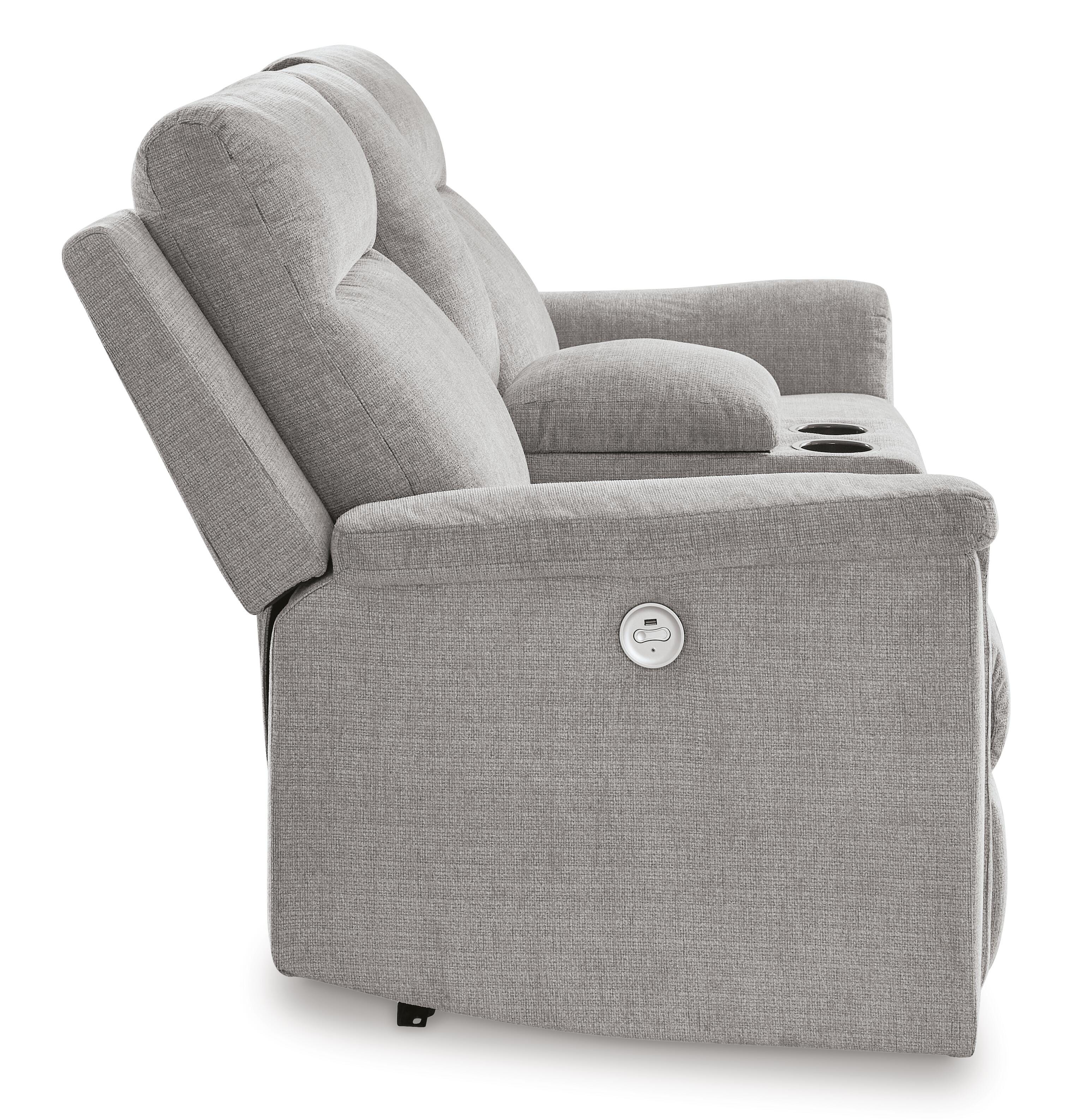 Barnsana Power Reclining Loveseat with Console - image 6
