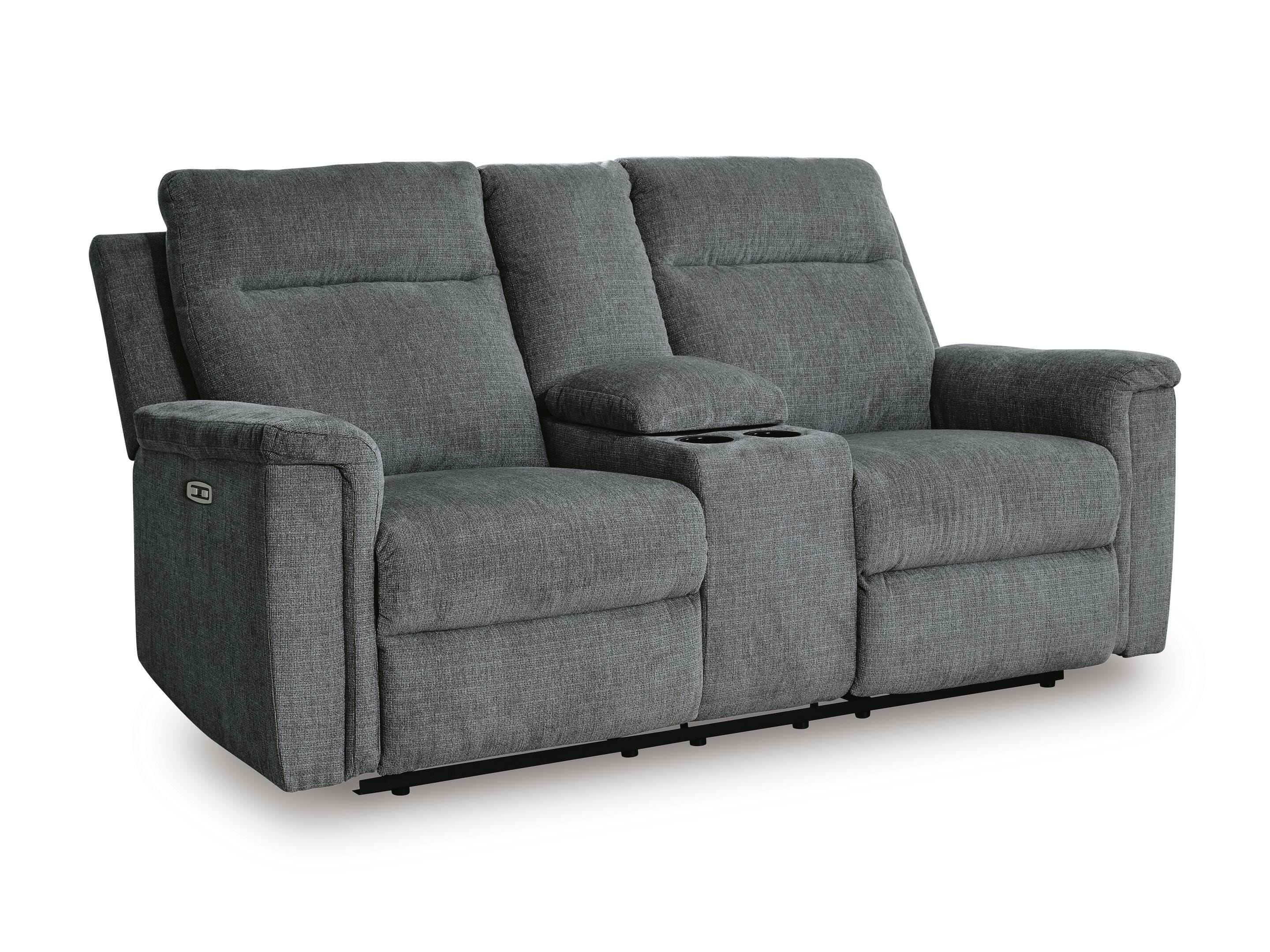 Barnsana Power Reclining Loveseat with Console - image 2