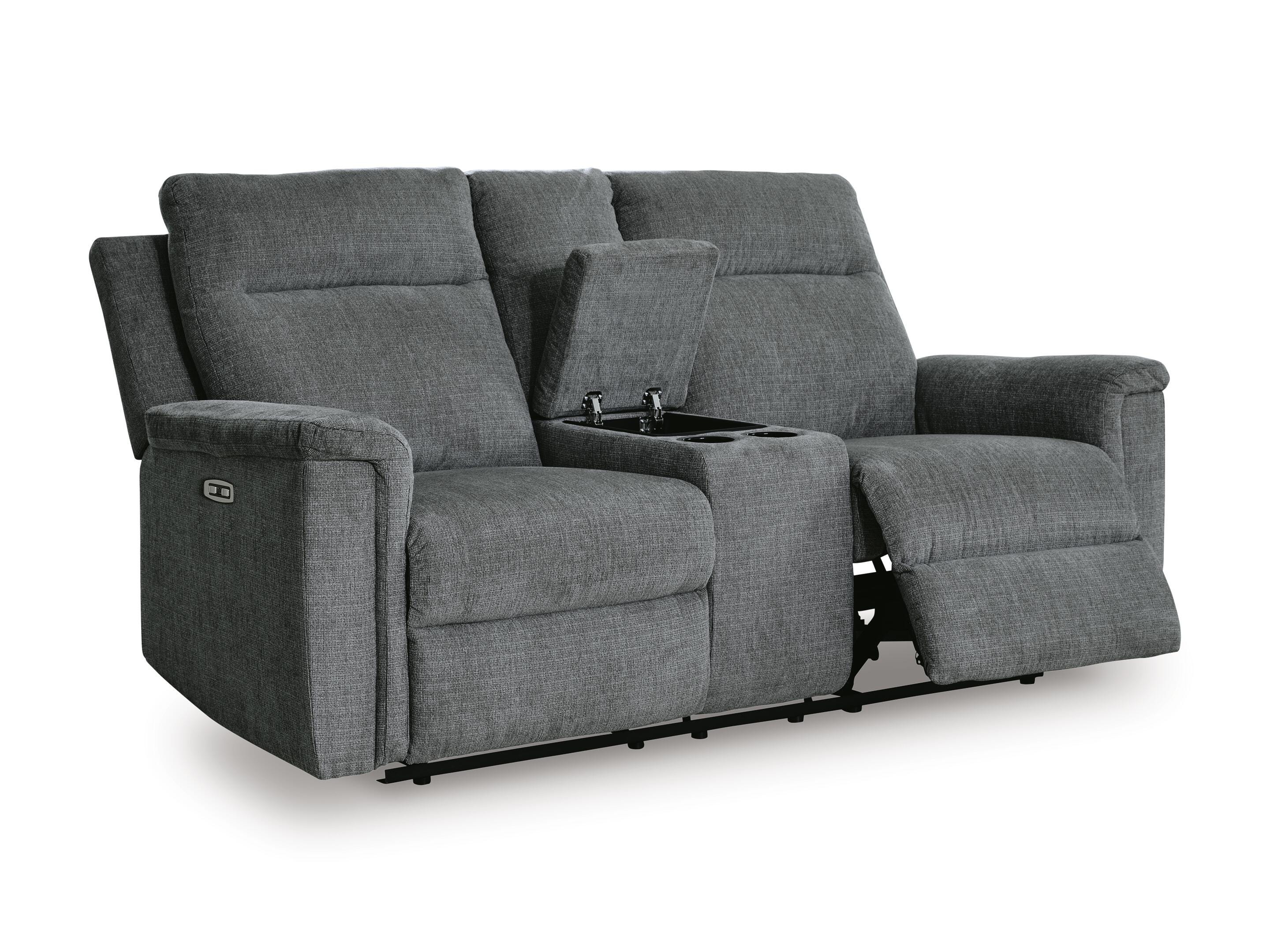 Barnsana Power Reclining Loveseat with Console - image 3