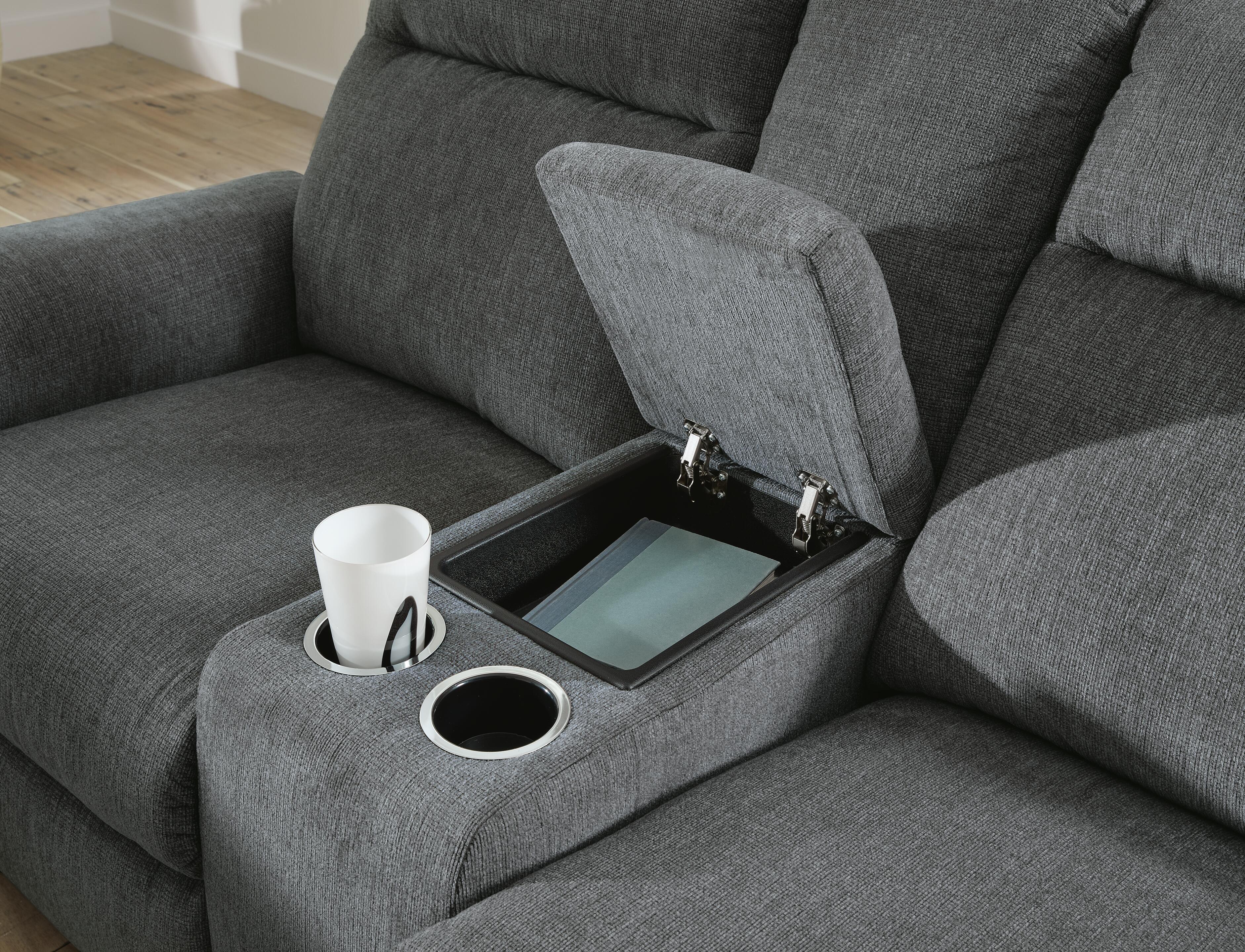 Barnsana Power Reclining Loveseat with Console - image 8