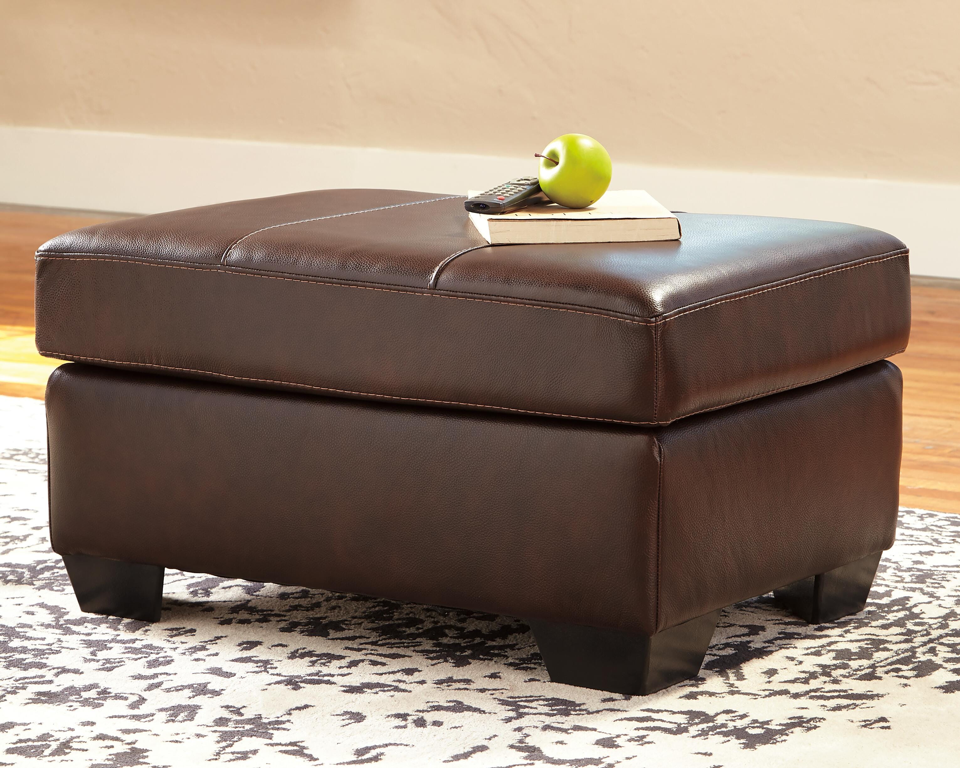 Morelos Leather Ottoman | Ashley