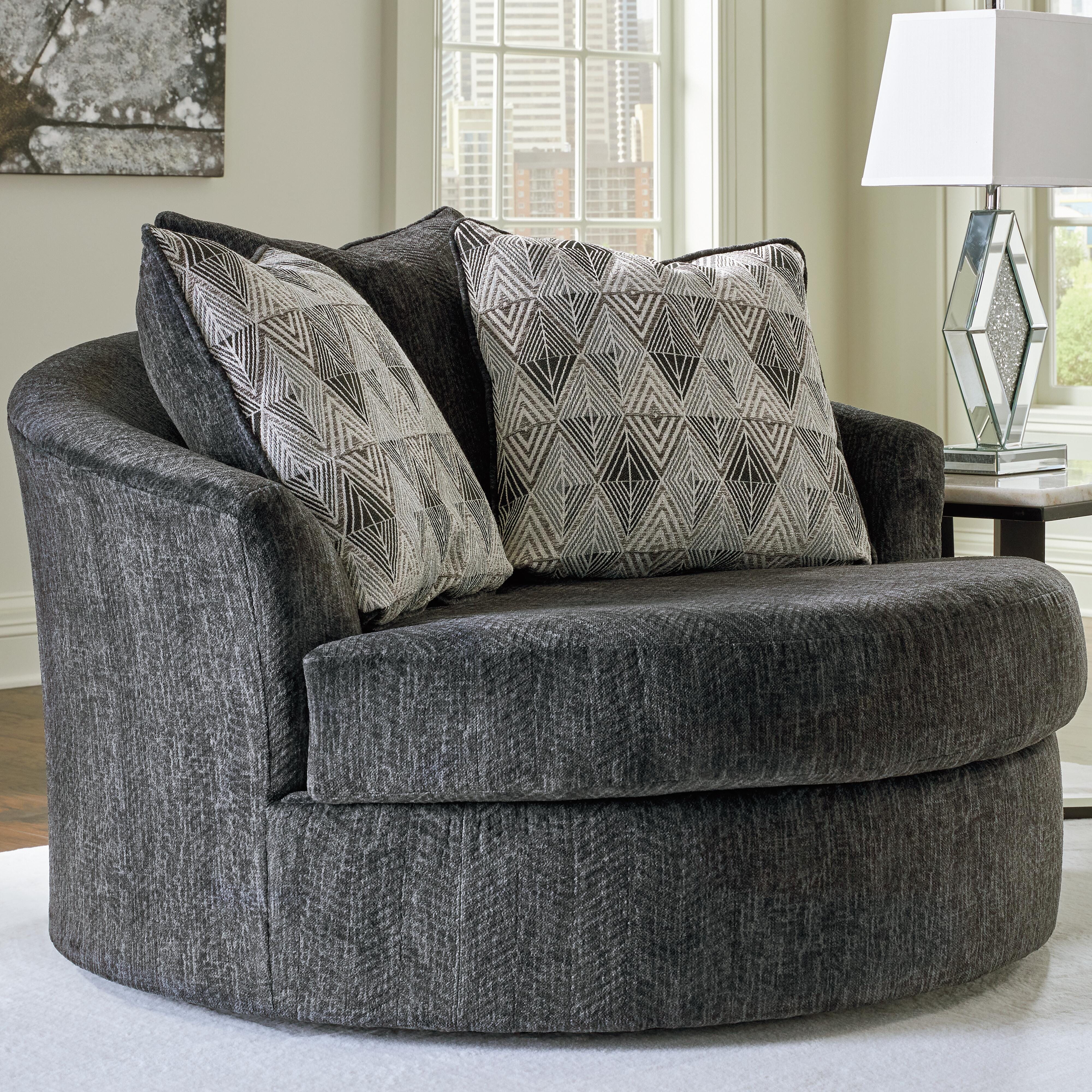 Biddeford Oversized Swivel Accent Chair, , large