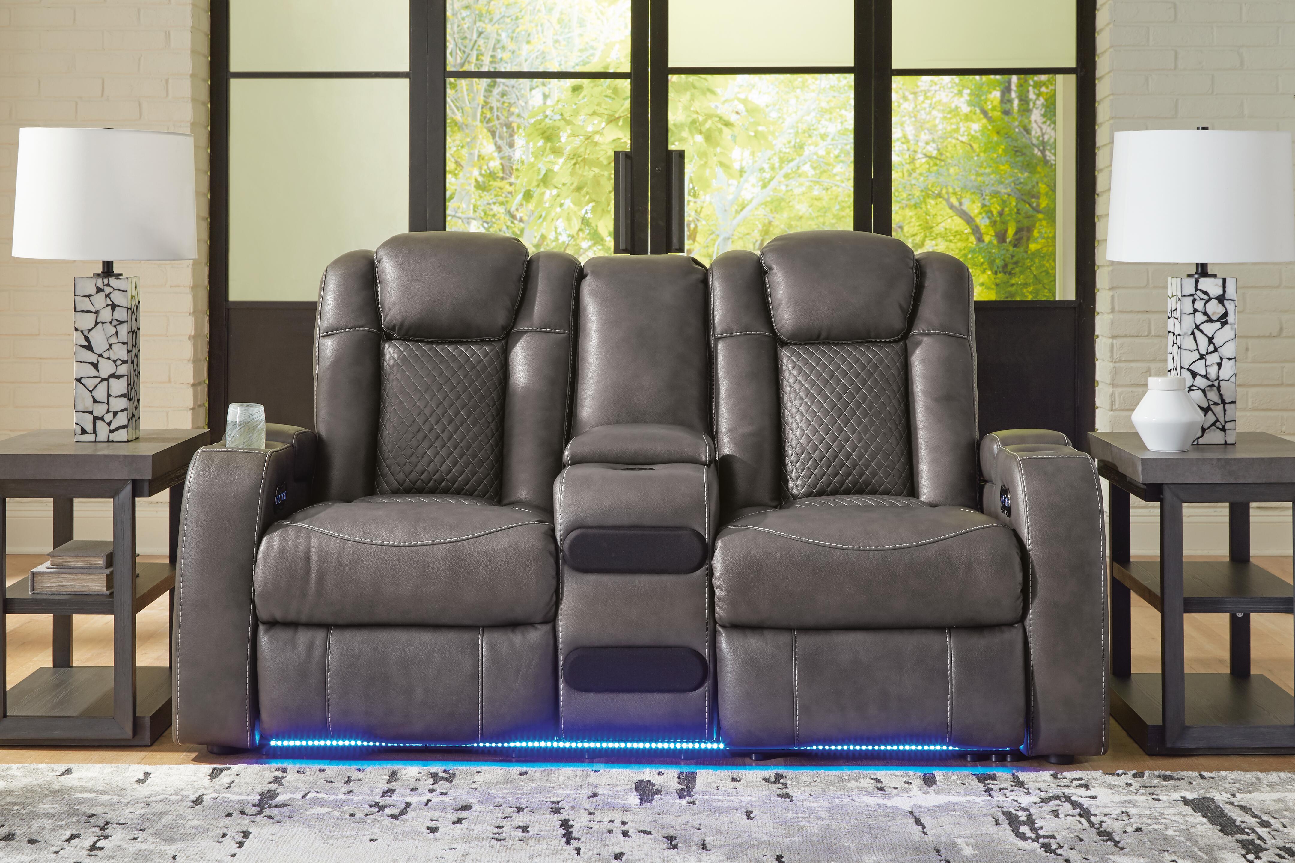 Fyne-Dyme Power Reclining Loveseat with Console - image 1