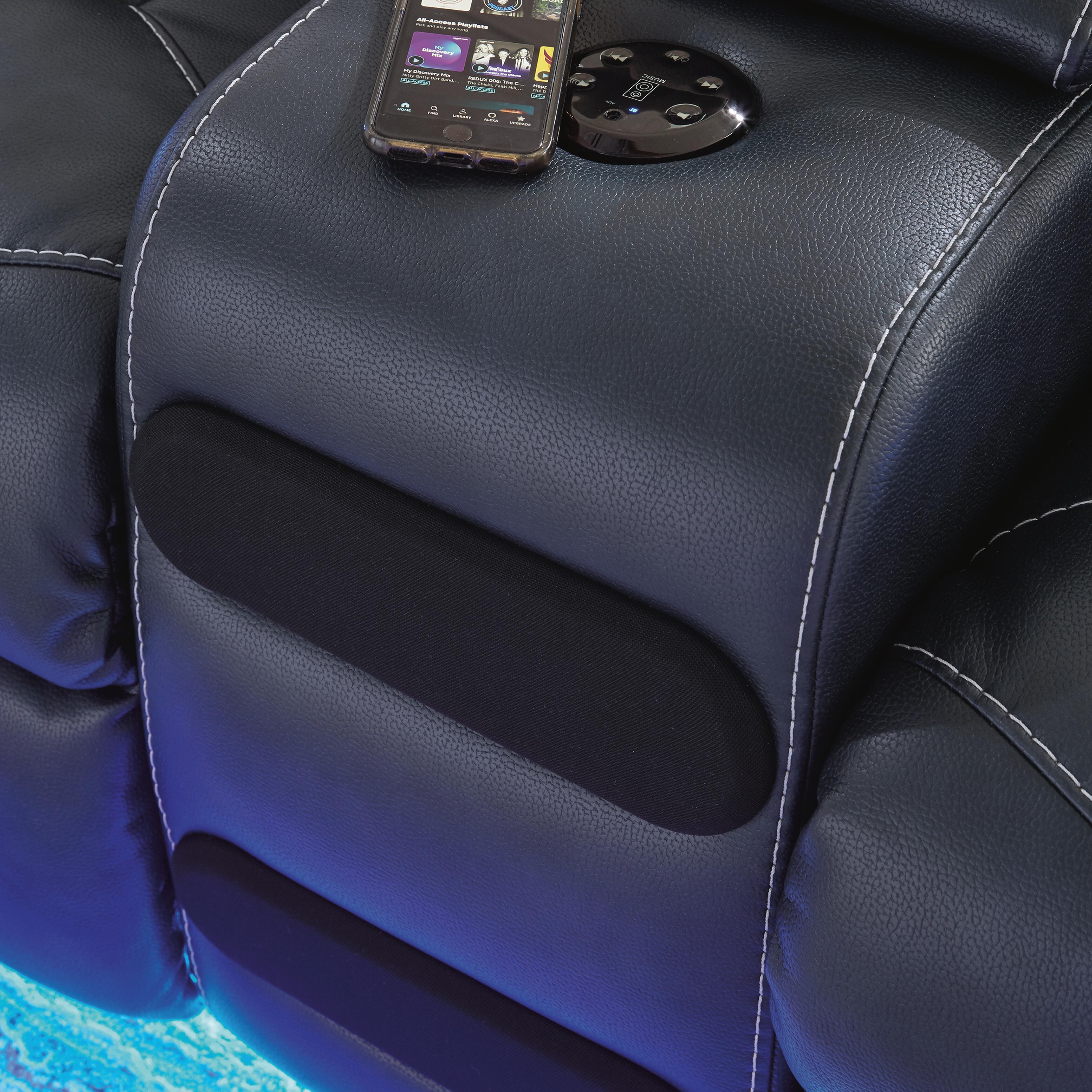 Fyne-Dyme Power Reclining Loveseat with Console, Sapphire, large