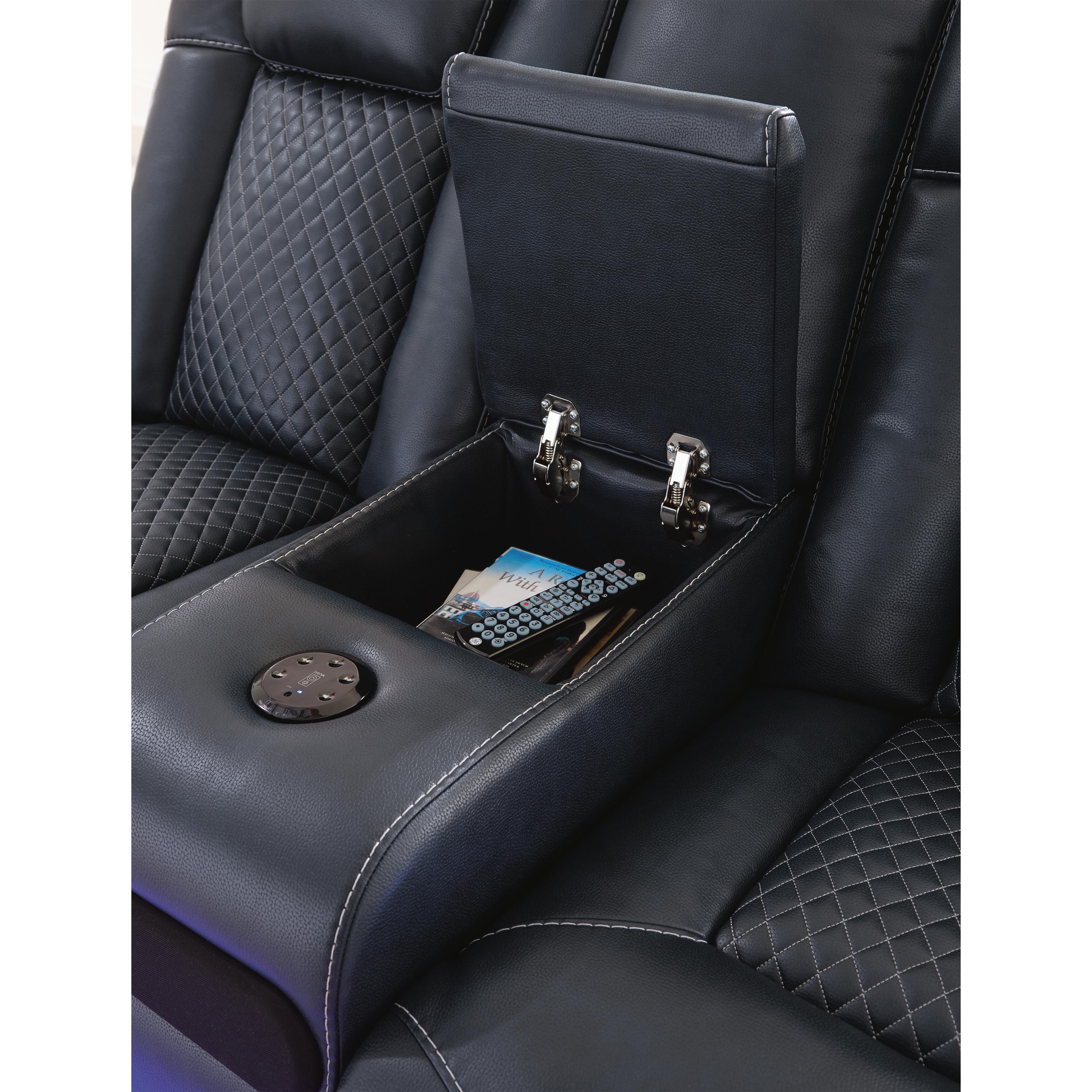 Fyne-Dyme Power Reclining Loveseat with Console, Sapphire, large