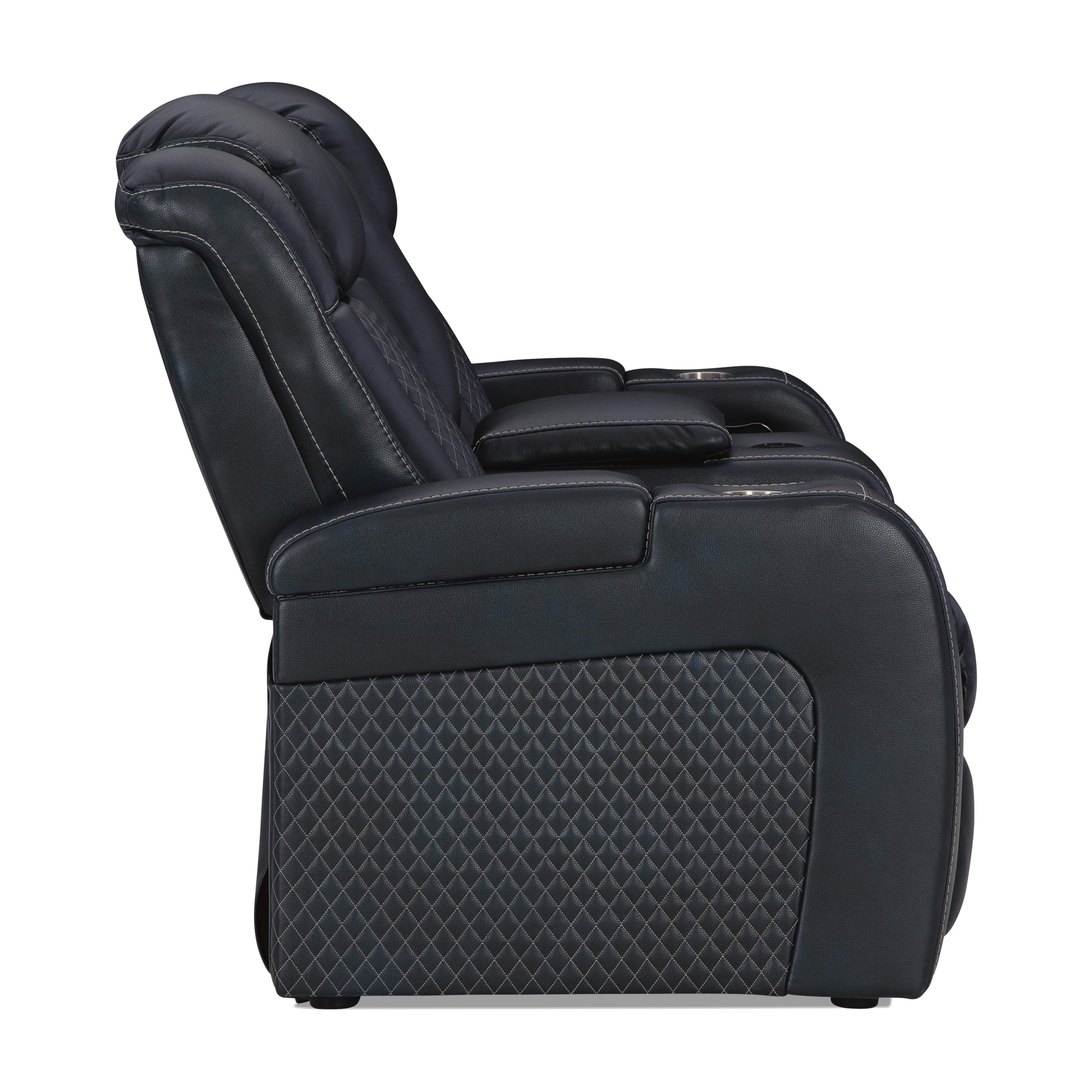 Fyne-Dyme Power Reclining Loveseat with Console, Sapphire, large