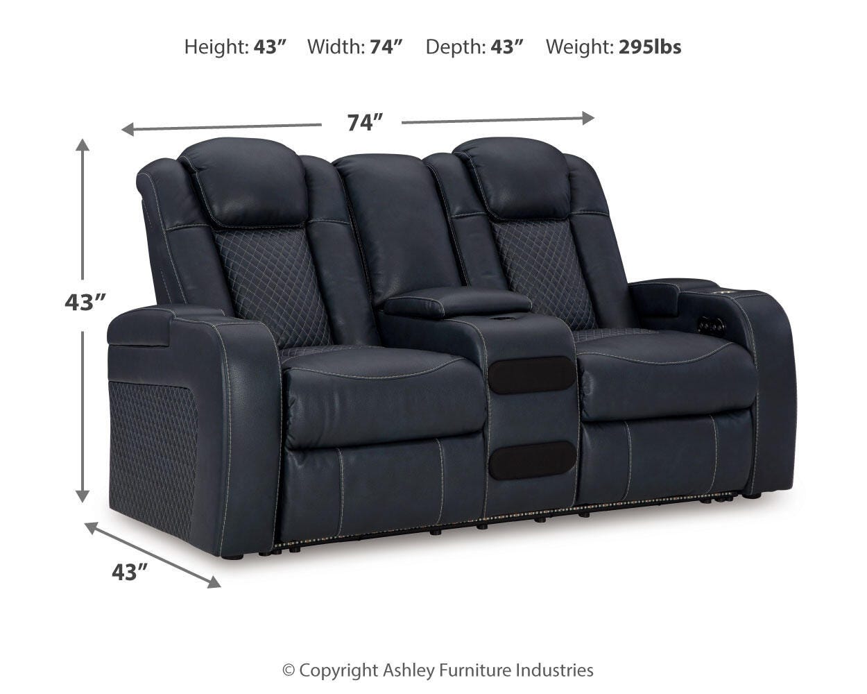 Fyne-Dyme Power Reclining Loveseat with Console - image 5