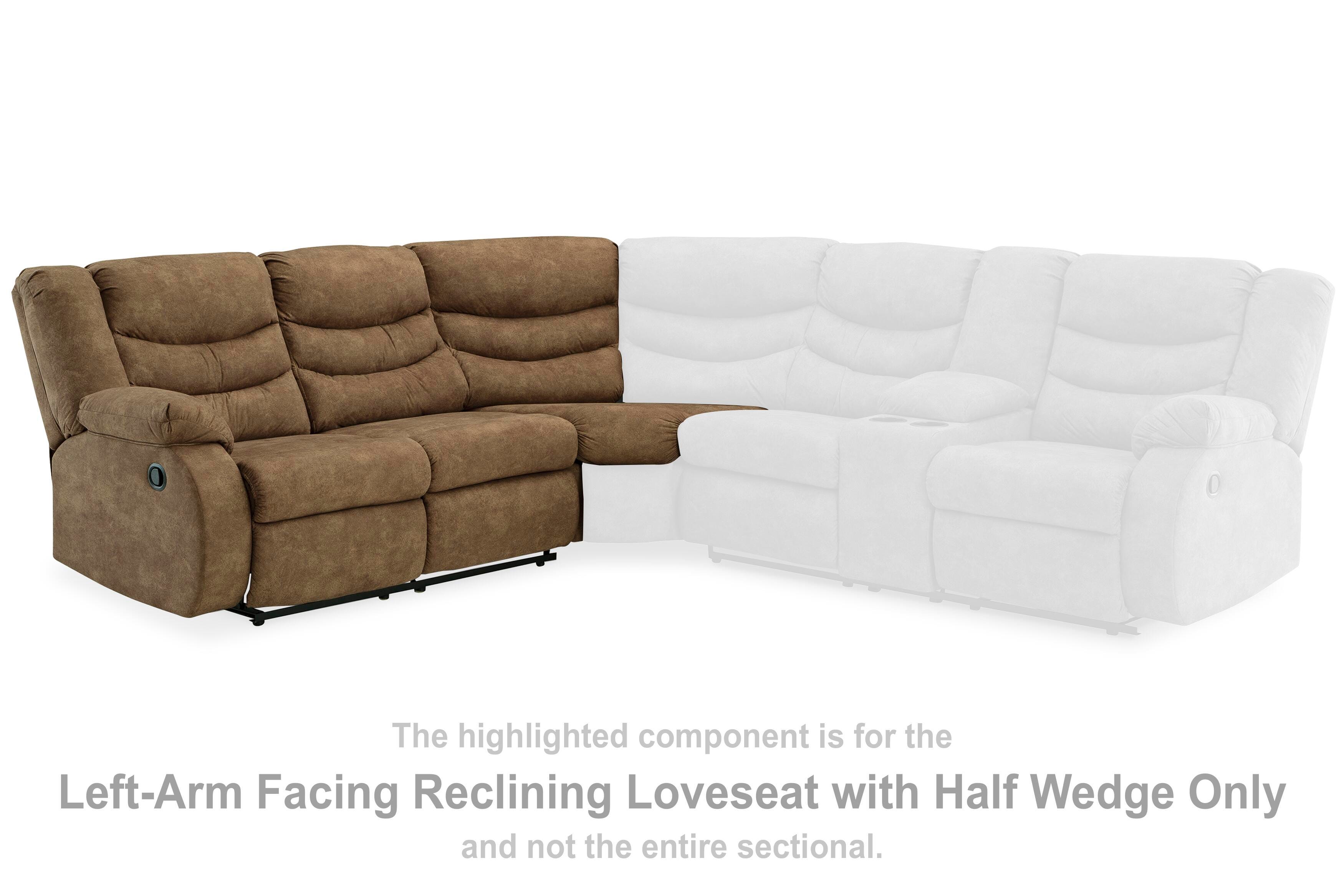 Partymate Left-Arm Facing Reclining Loveseat with Half Wedge - image 2