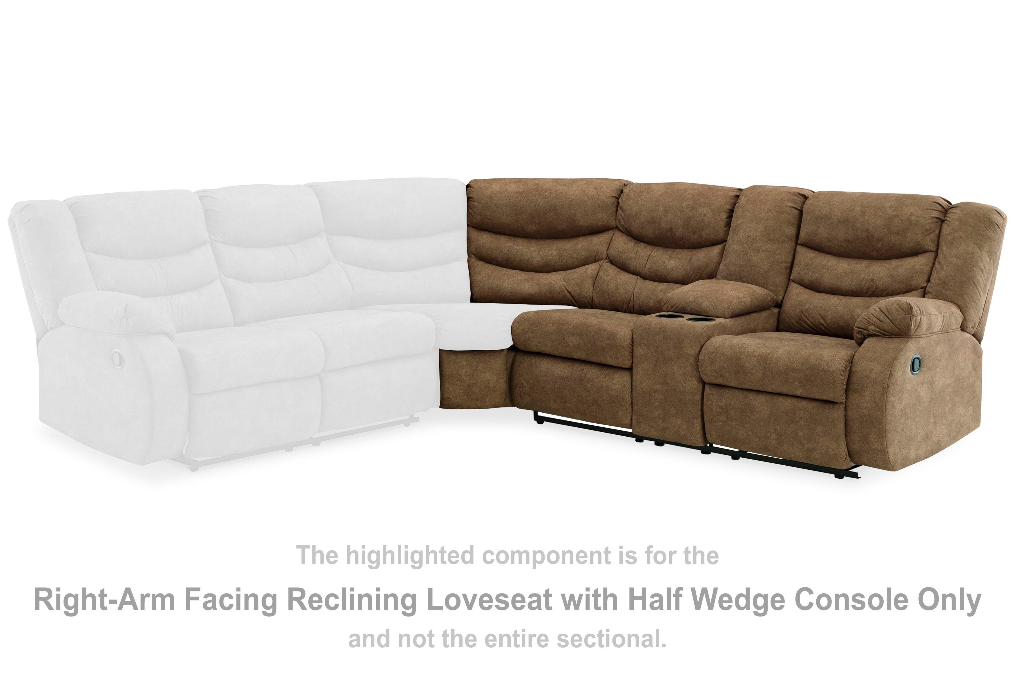Partymate Right-Arm Facing Reclining Loveseat with Half Wedge Console - image 2