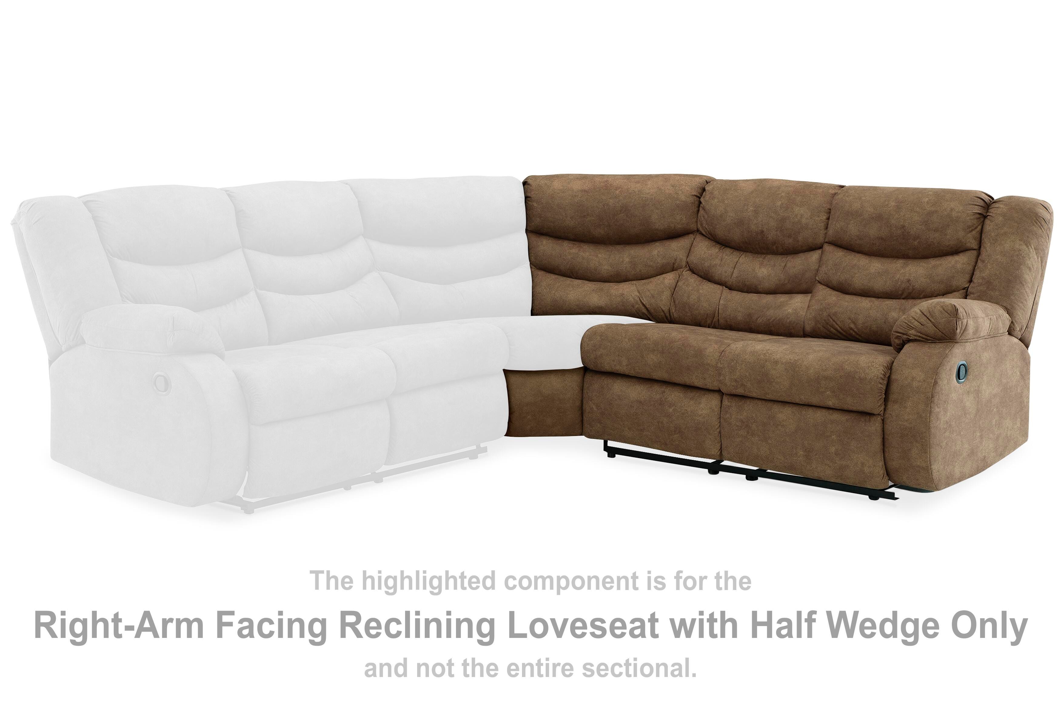Partymate Right-Arm Facing Reclining Loveseat with Half Wedge - image 2
