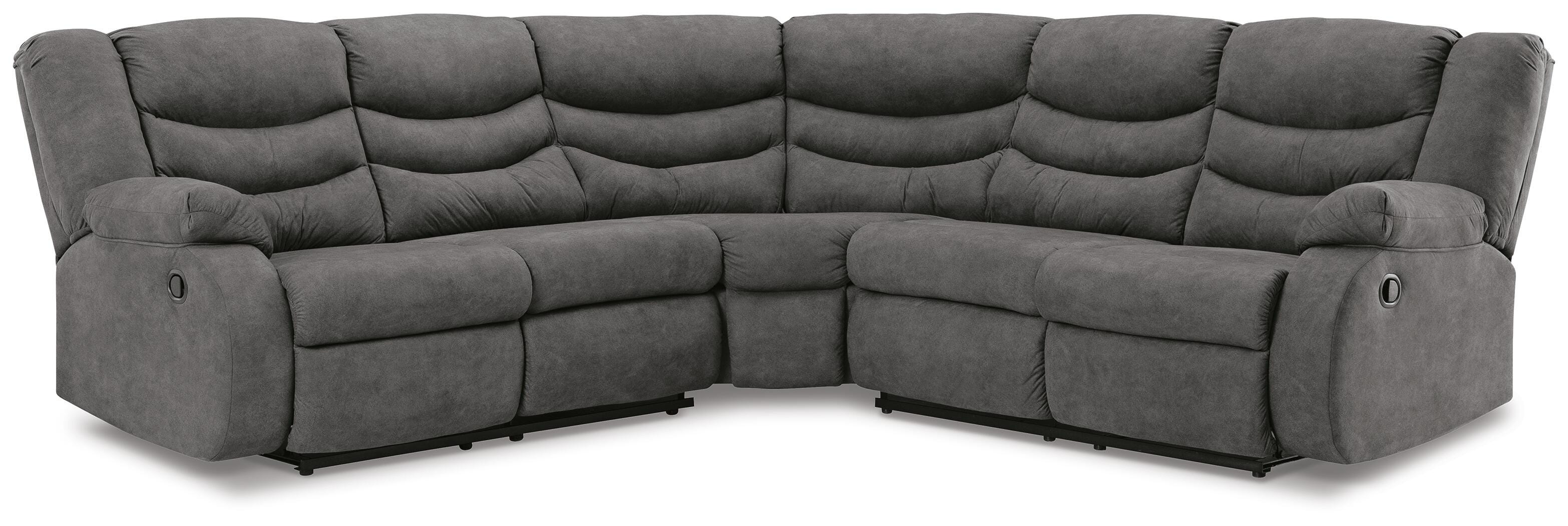 Partymate 2-Piece Reclining Sectional, Slate, large