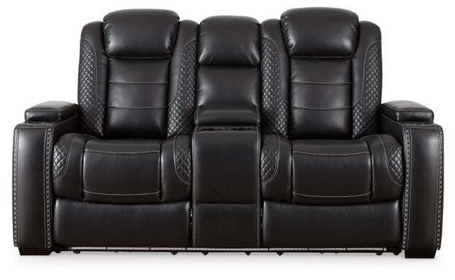 Party Time Dual Power Reclining Loveseat with Console