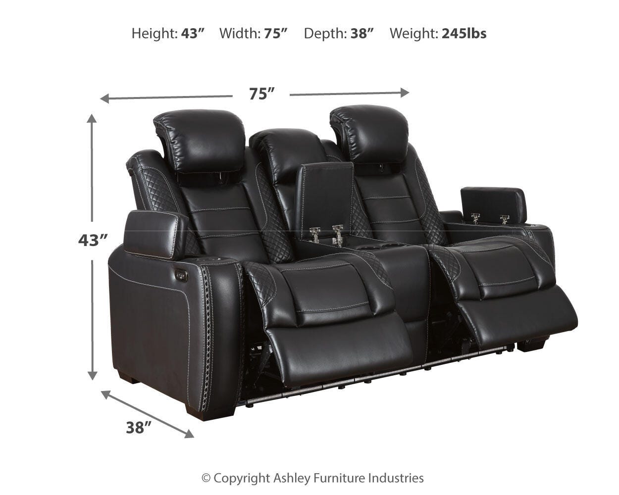 Party Time Power Reclining Loveseat with Console - image 4