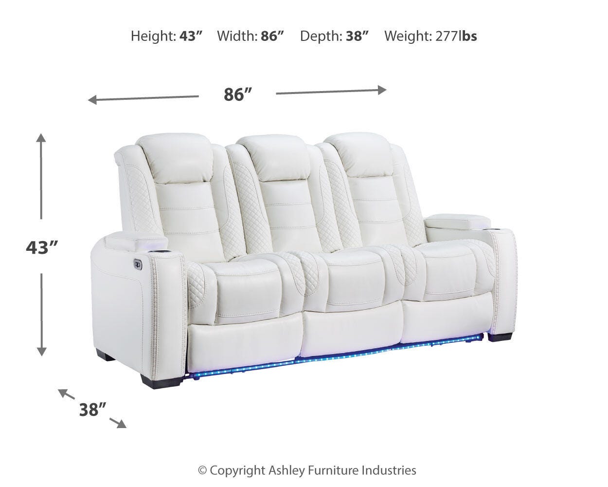 Party Time Power Reclining Sofa and Power Recliner - image 22