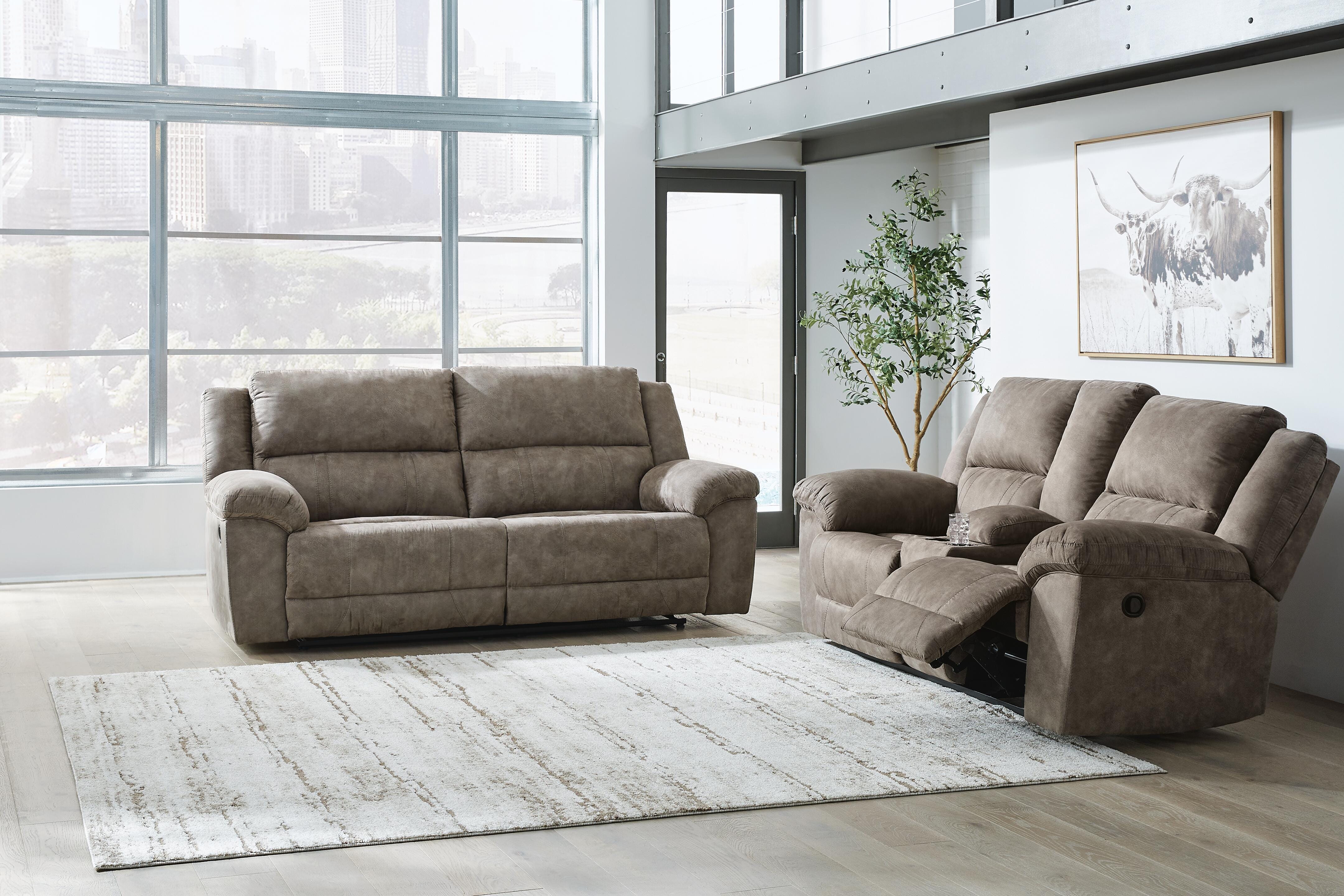 Laresview Reclining Sofa and Loveseat - image 2
