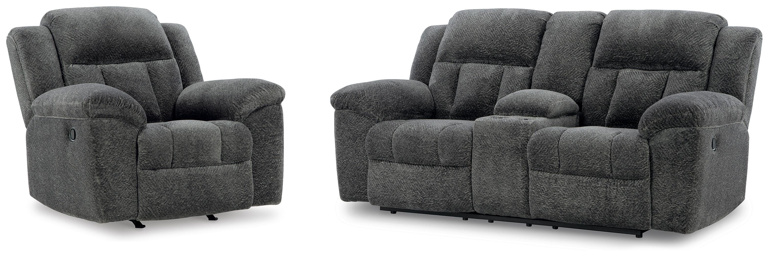 Sofá biplaza reclinable y sillón reclinable Frohn - image 1