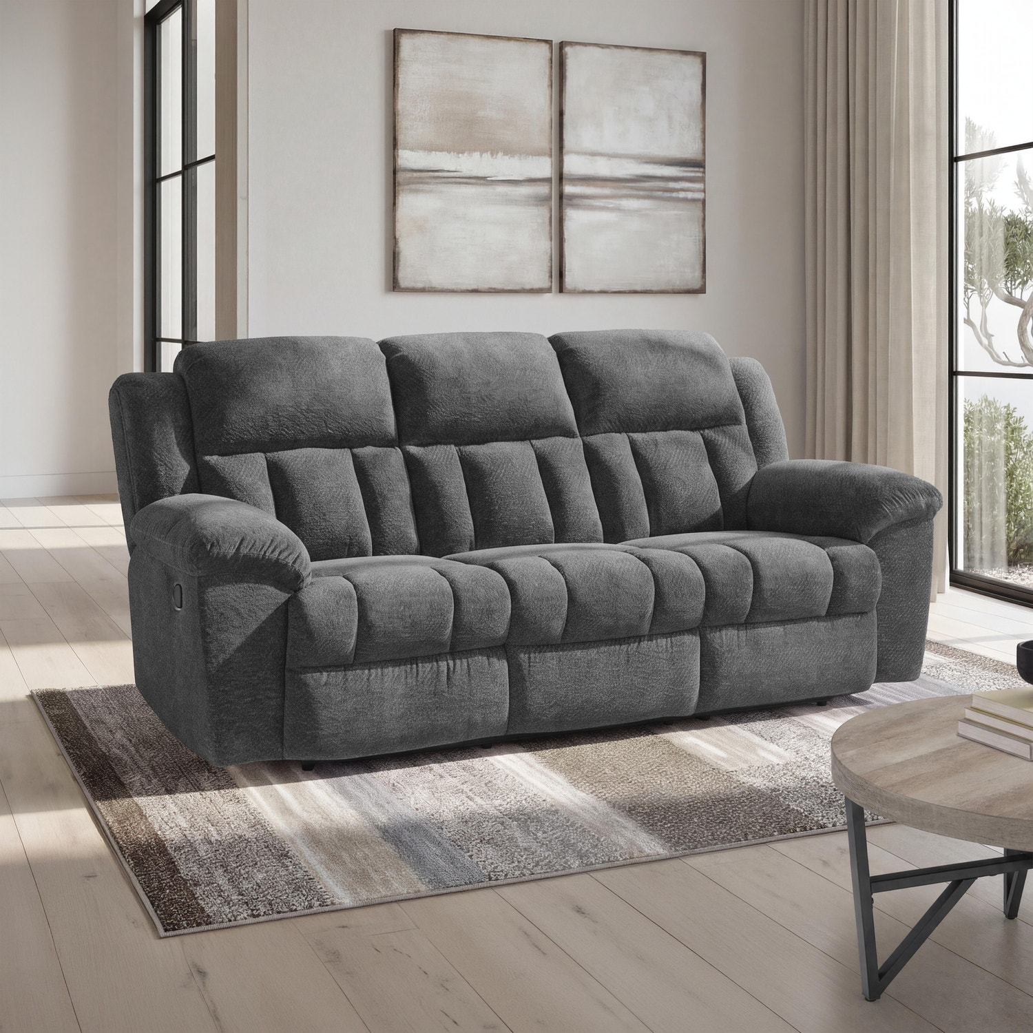 Ashley Frohn Graphite Reclining Sofa