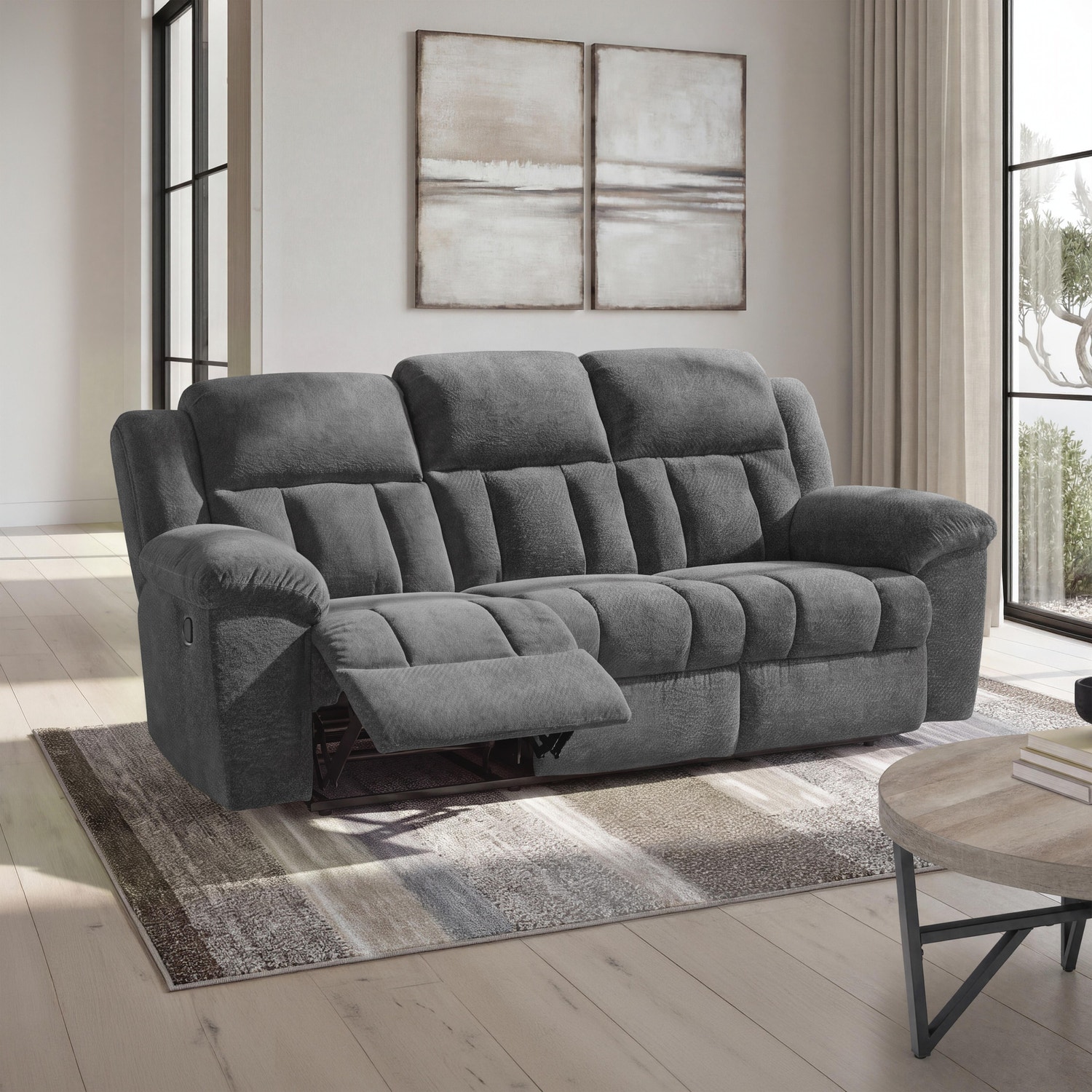 Ashley Frohn Graphite Reclining Sofa