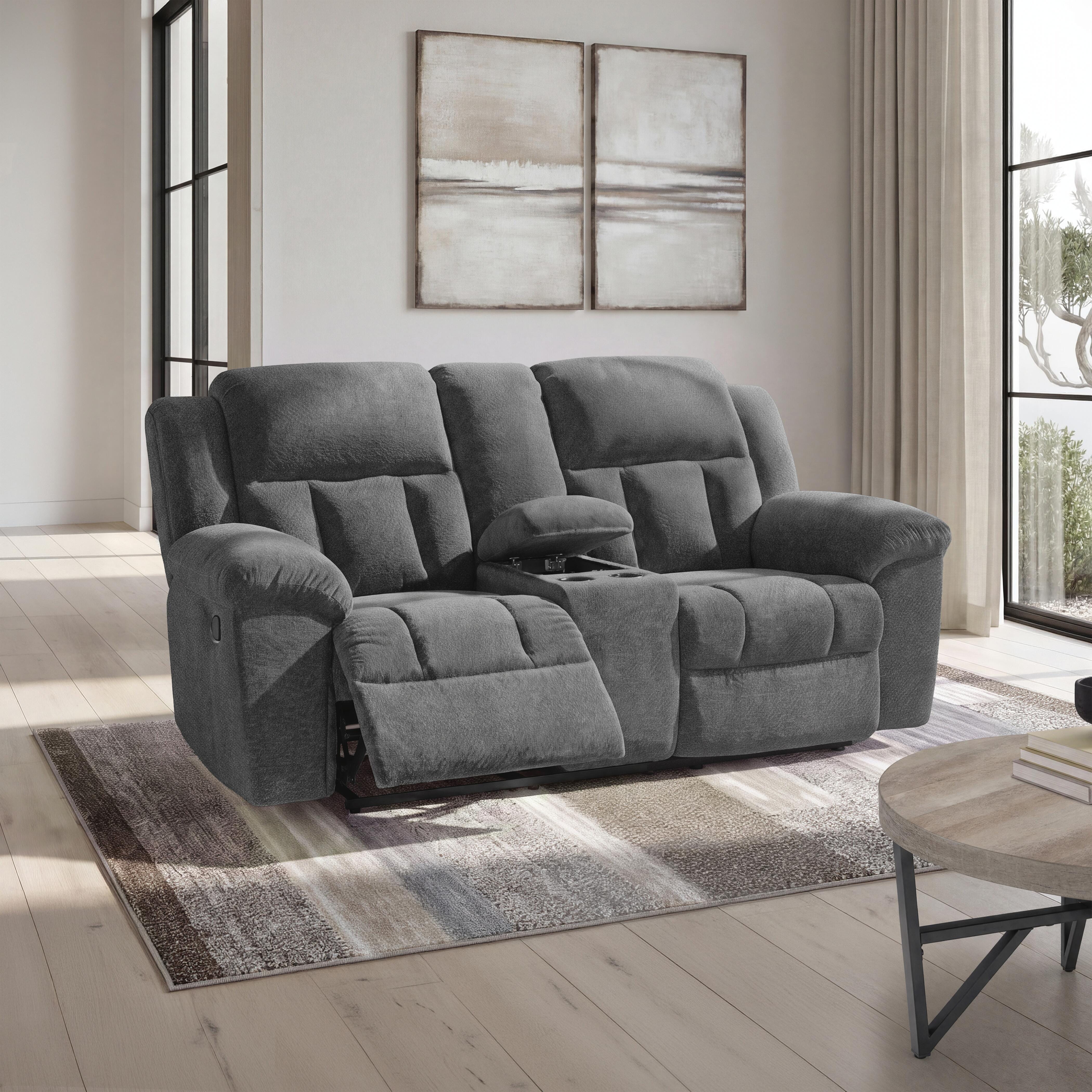 Frohn Manual Reclining Loveseat with Console | Ashley