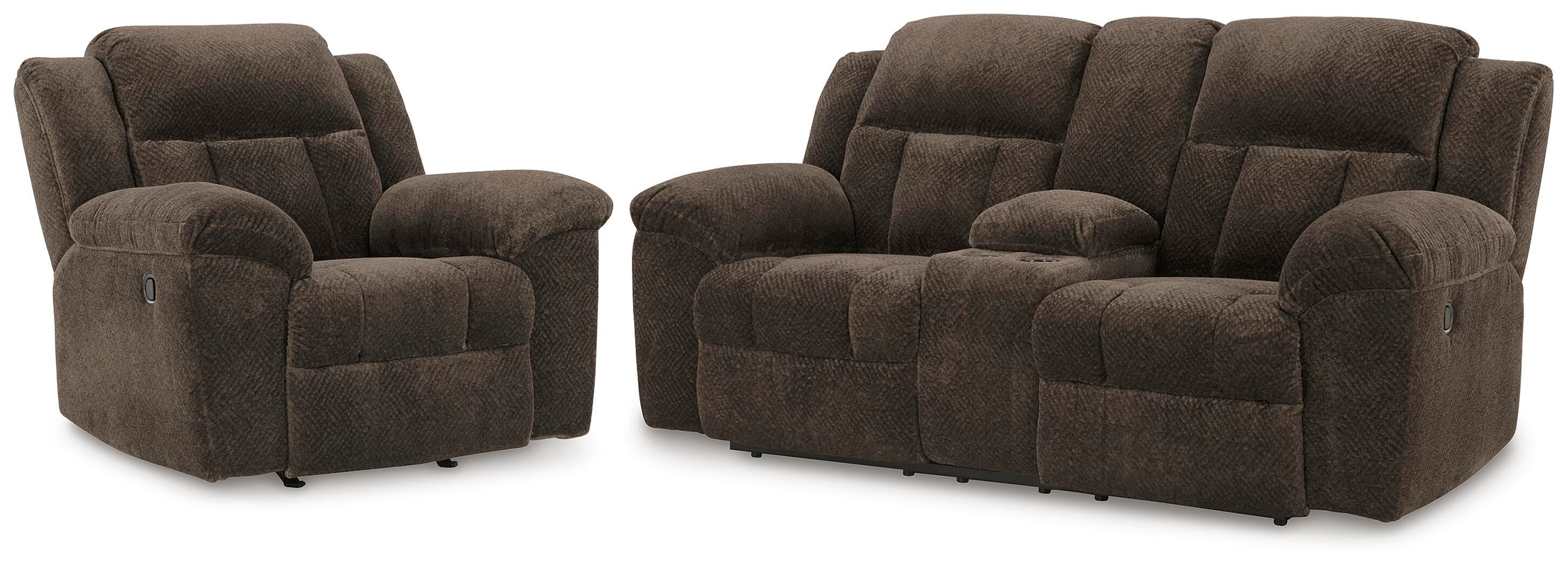 Sofá biplaza reclinable y sillón reclinable Frohn - image 1