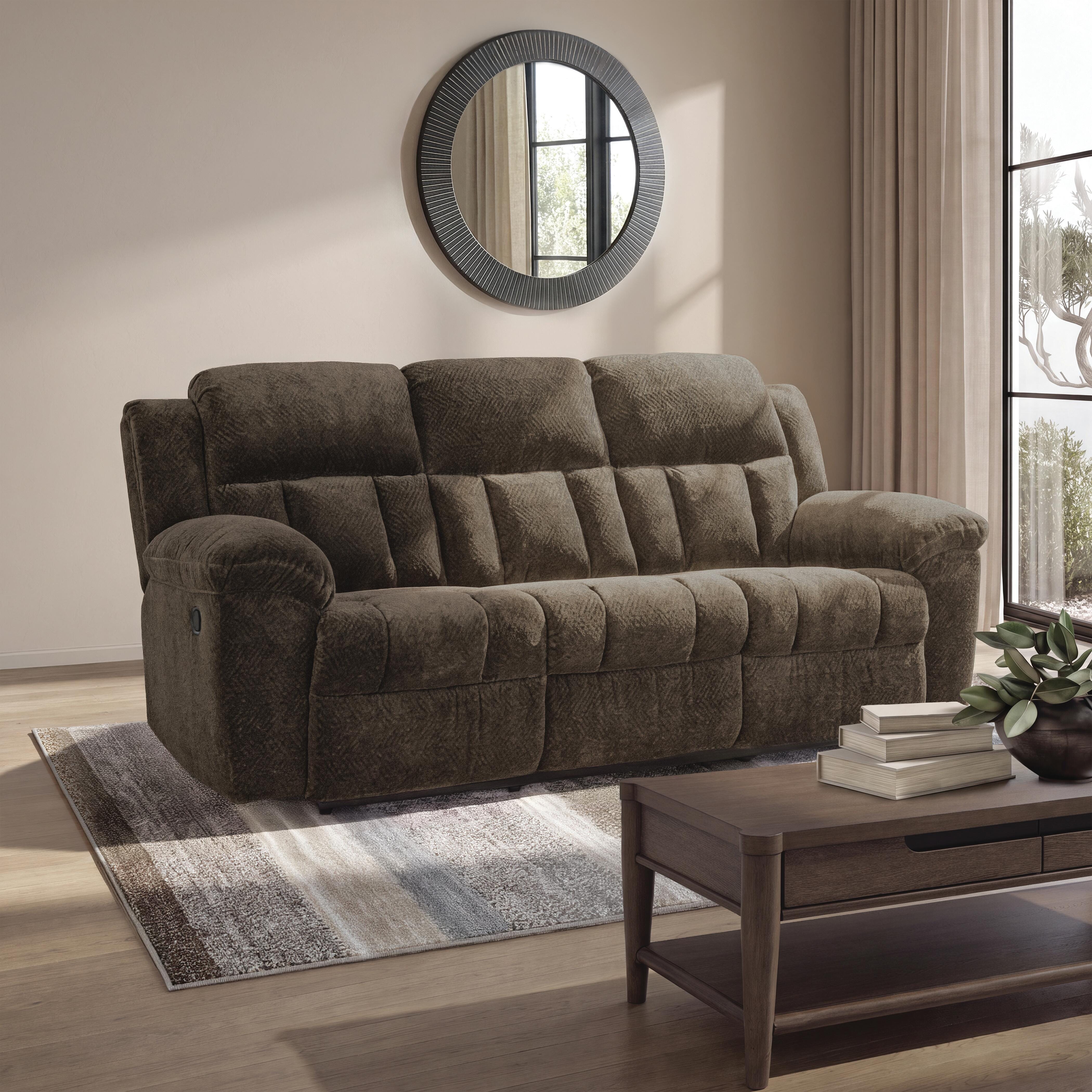 Frohn Reclining Sofa, Chocolate, large