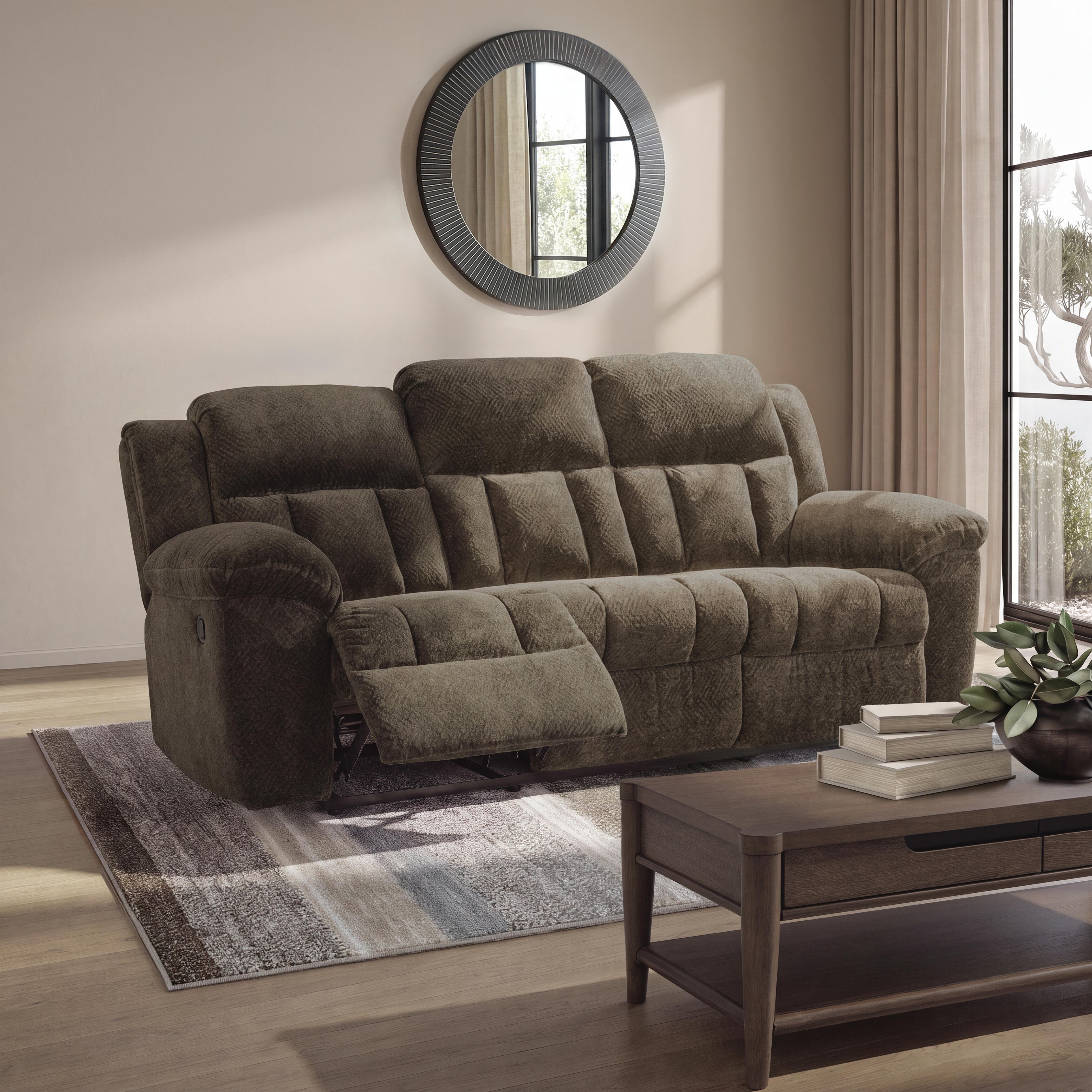 Frohn Reclining Sofa, Chocolate, large