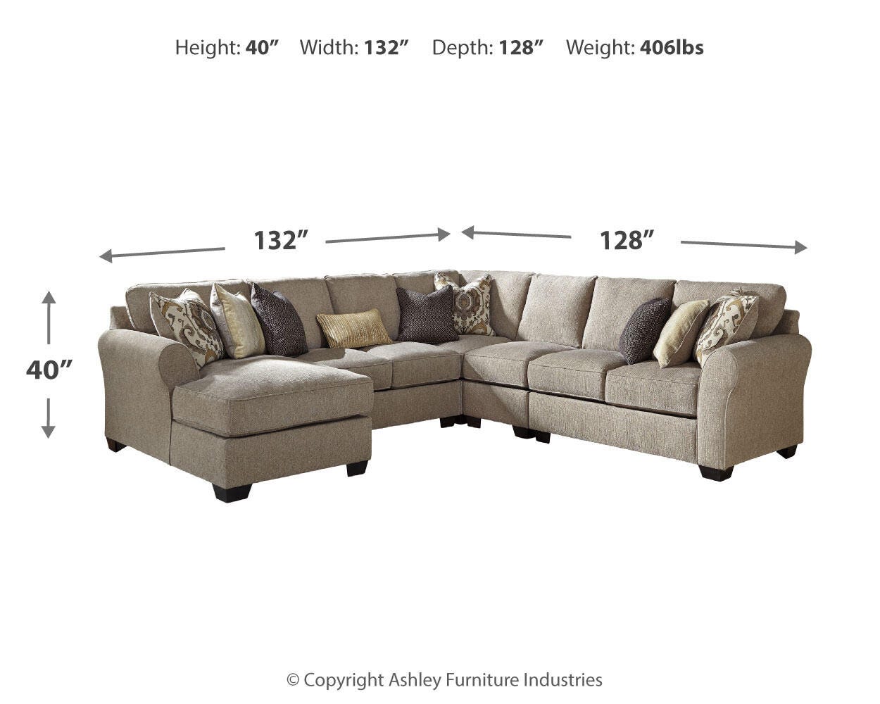 Pantomine 5-Piece Sectional and Ottoman - image 4