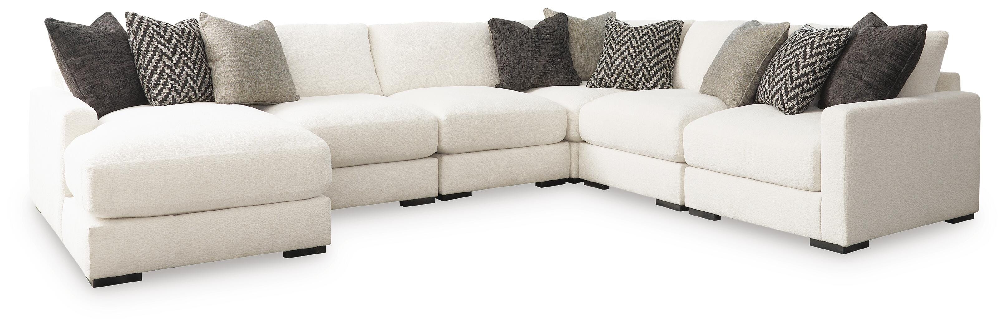 Elissa Court 6-Piece Sectional with Chaise, Vanilla, large