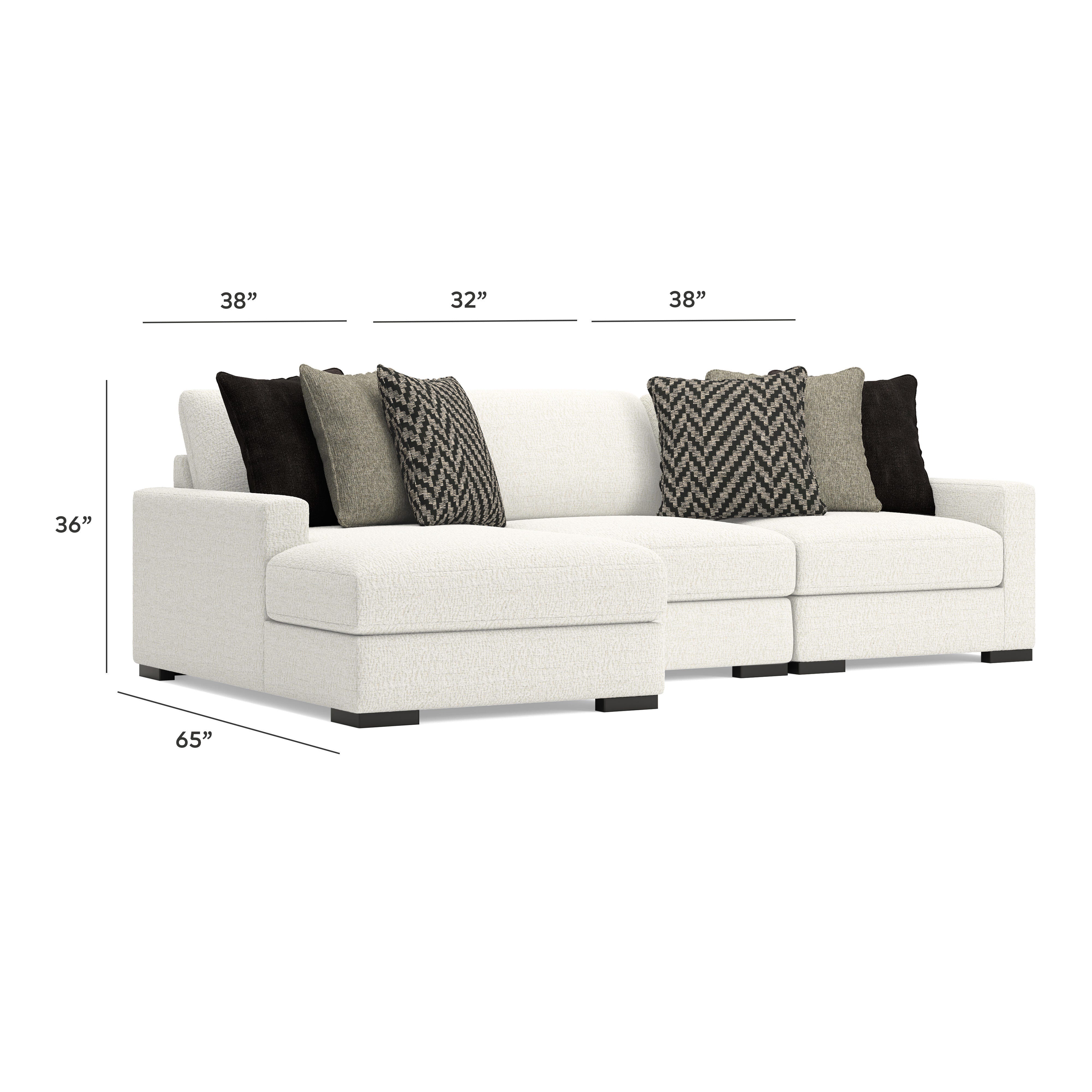 Sofá seccional de 3 piezas con chaise longue Elissa Court - image 7