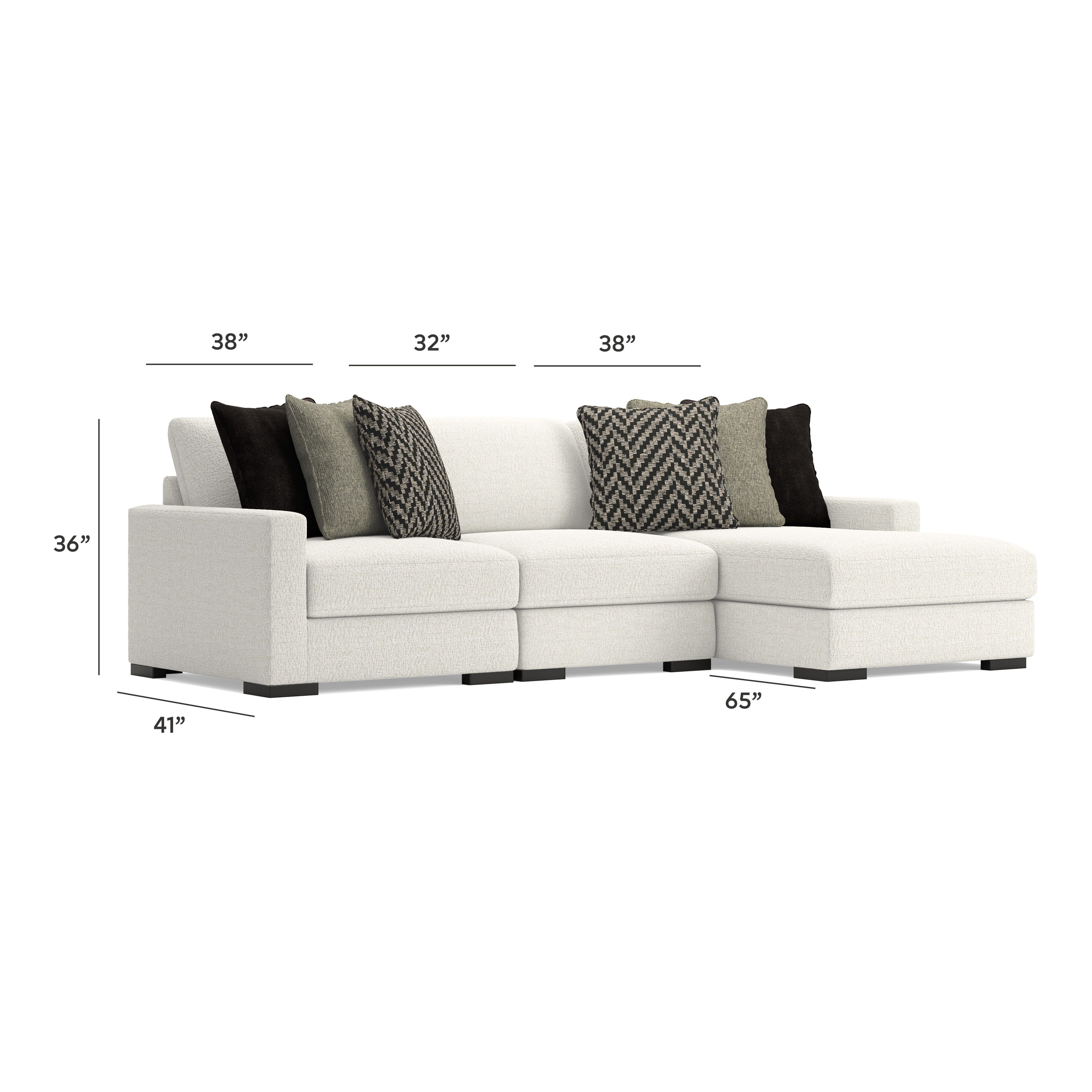Sofá seccional de 3 piezas con chaise longue Elissa Court - image 7