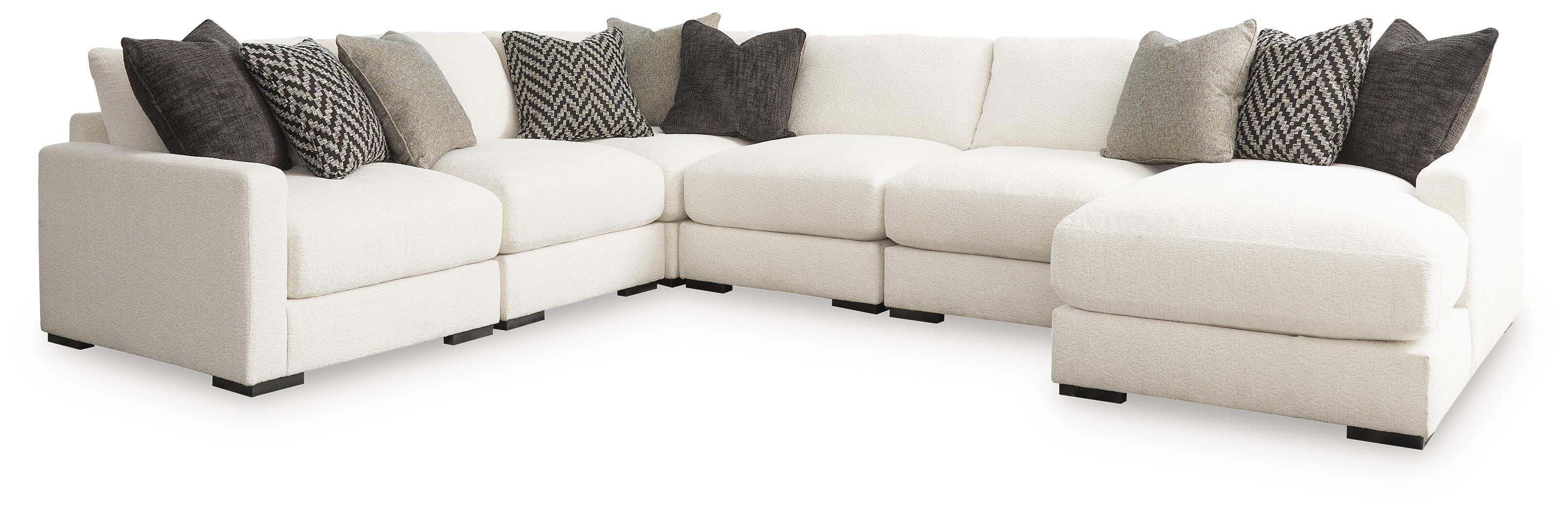 Elissa Court 6-Piece Sectional with Chaise, Vanilla, large